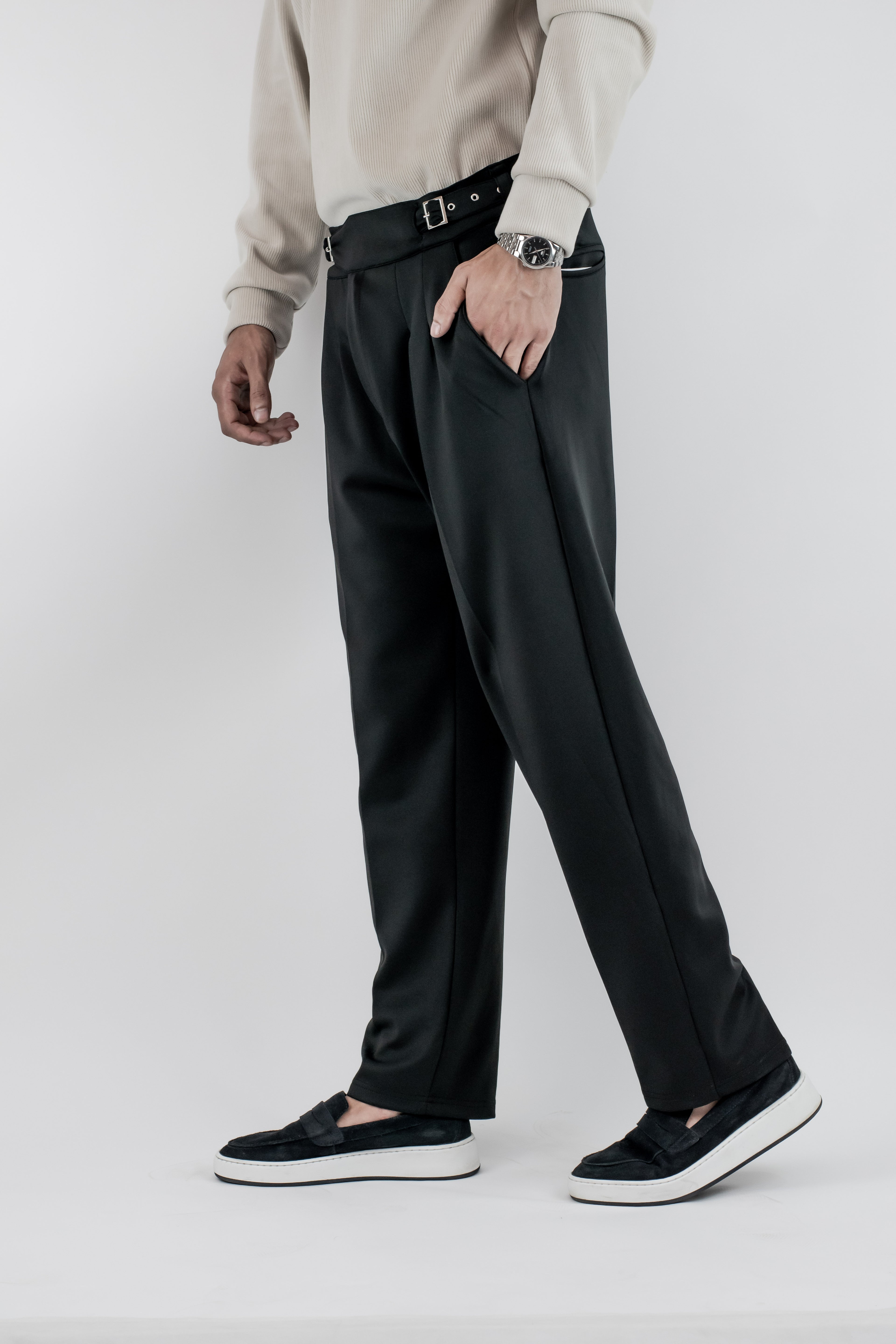 Pleated Relax Pant (Black)