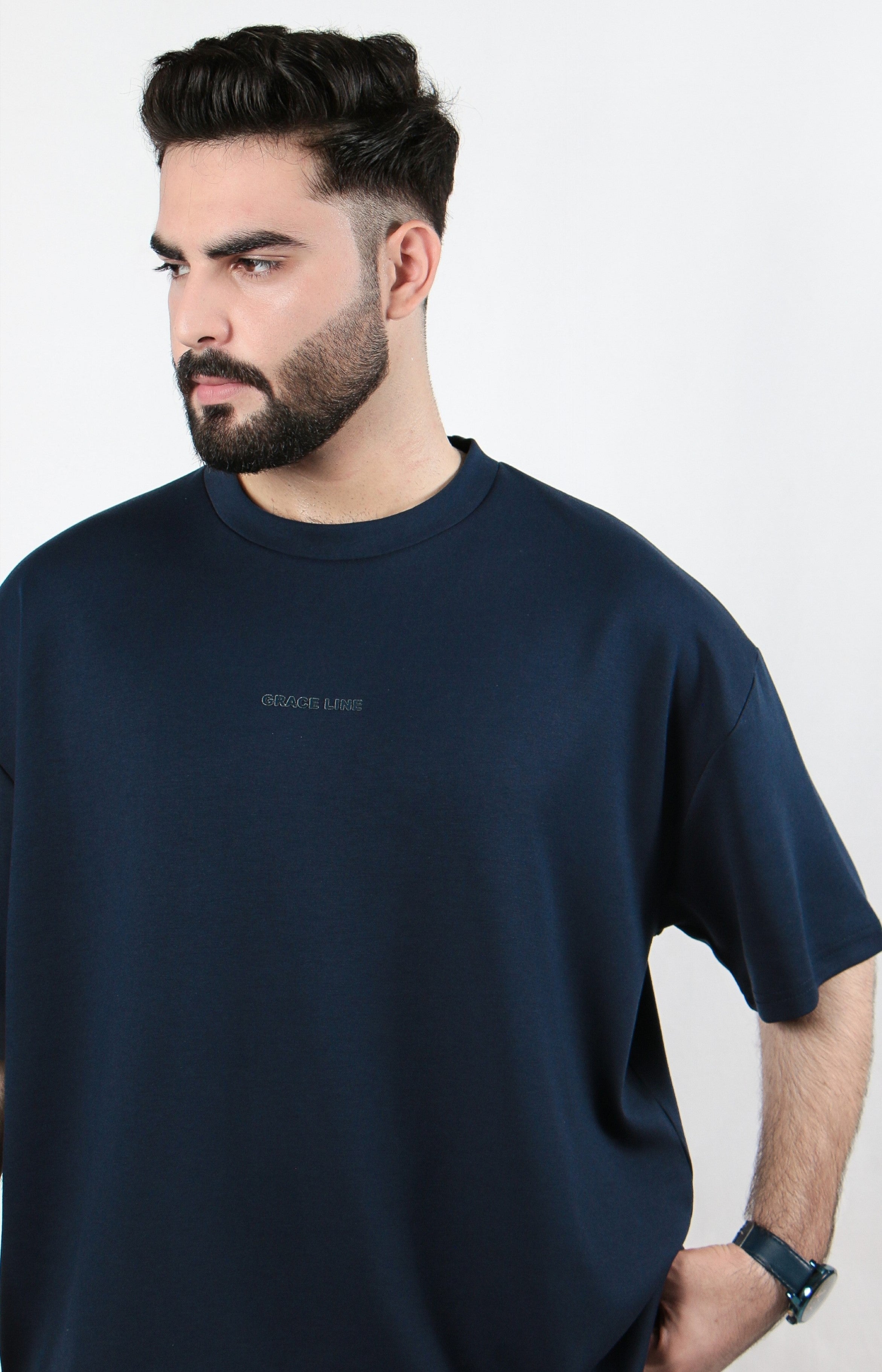 Navy Blue Baggy Tee (Unisex)