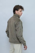 Corduroy Quater Zip Sweater (Olive)