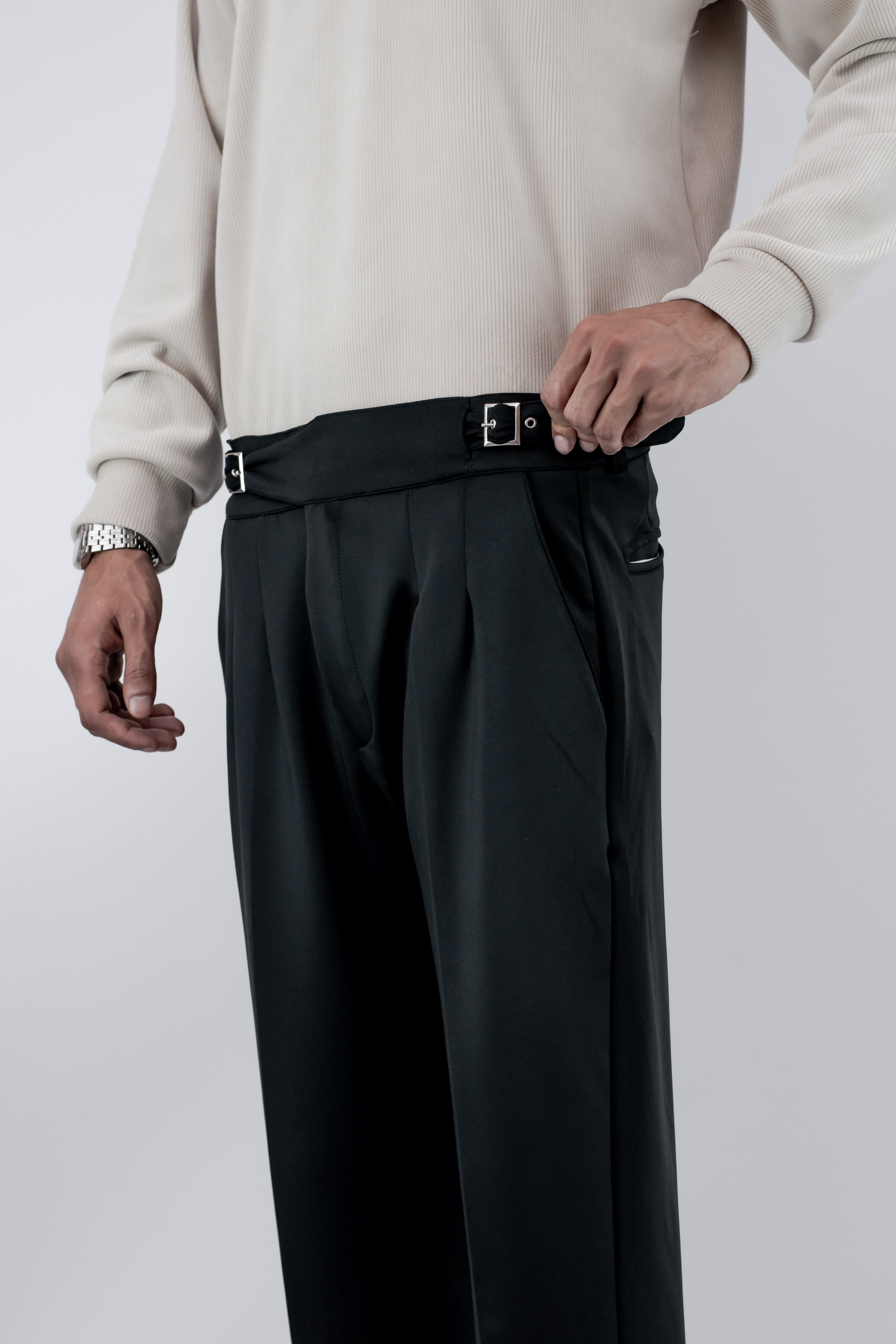 Pleated Relax Pant (Black)