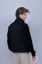 Corduroy Quater Zip Sweater (Black)