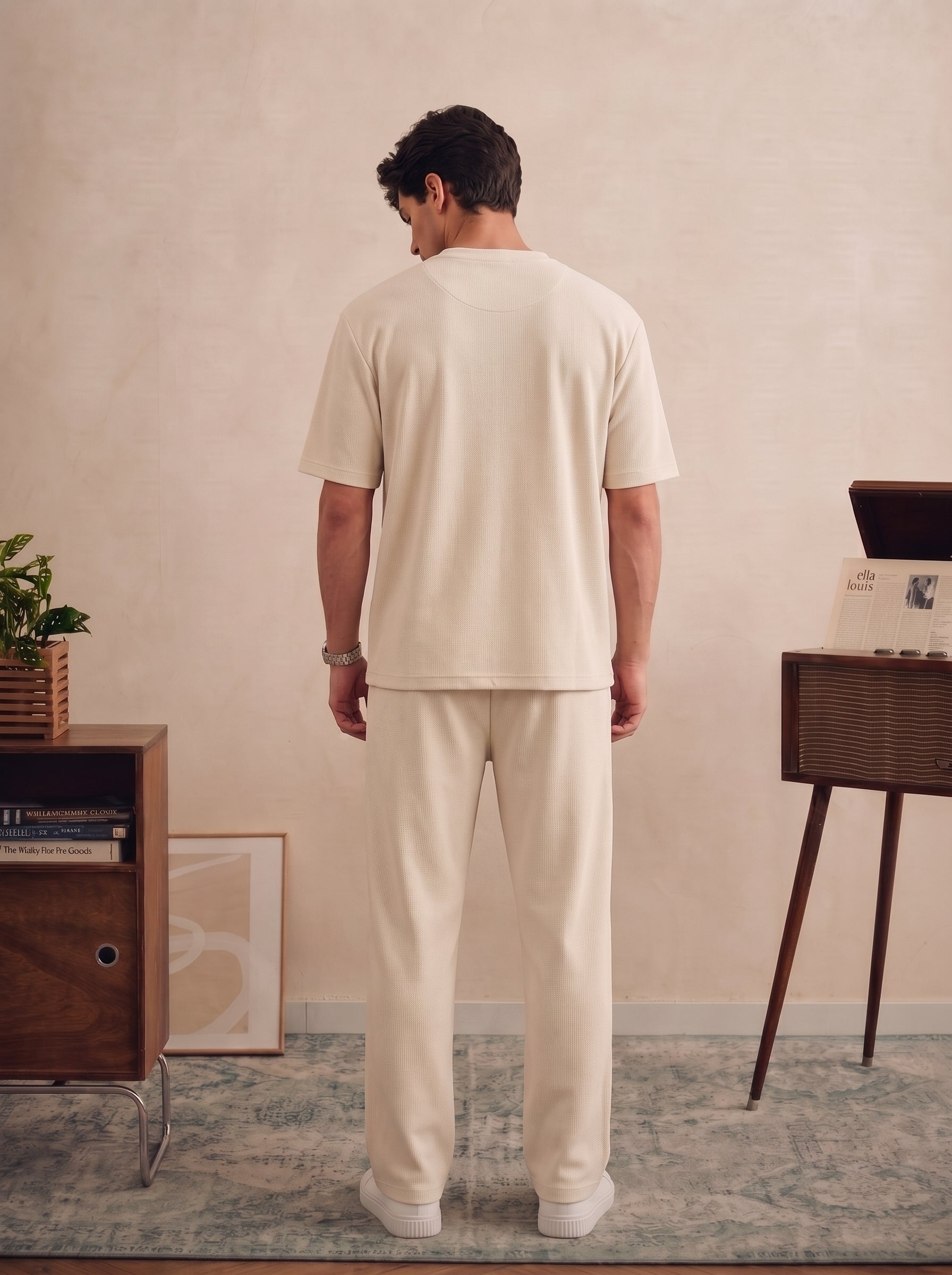 Beige Slim Fit Co-Ord Set