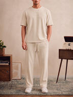 Beige Slim Fit Co-Ord Set