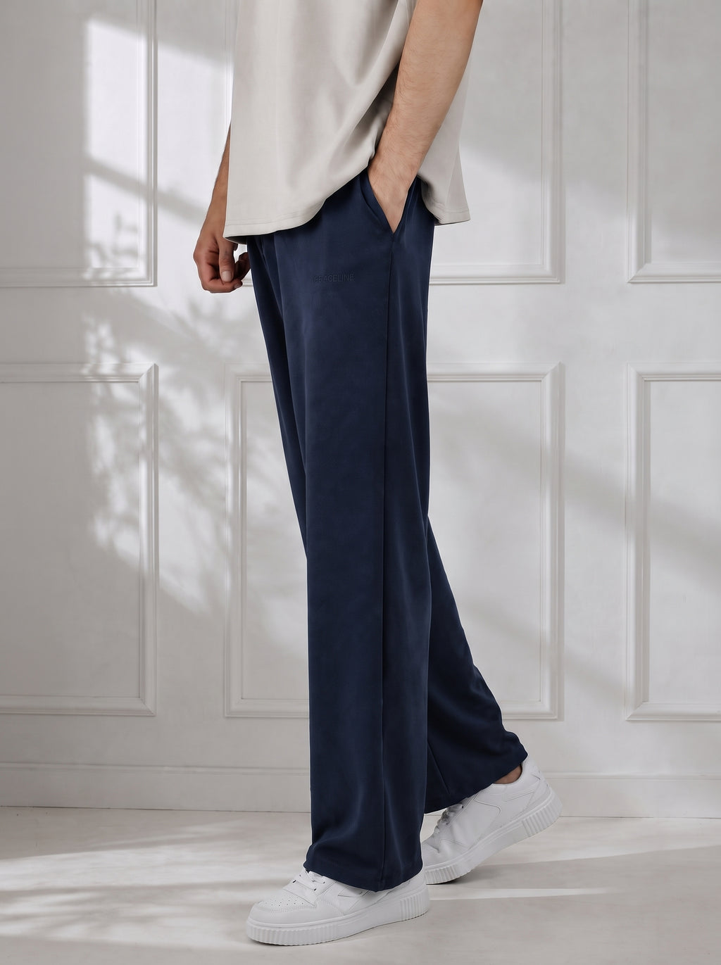 Modal Straight Baggy Trouser (Navy Blue)