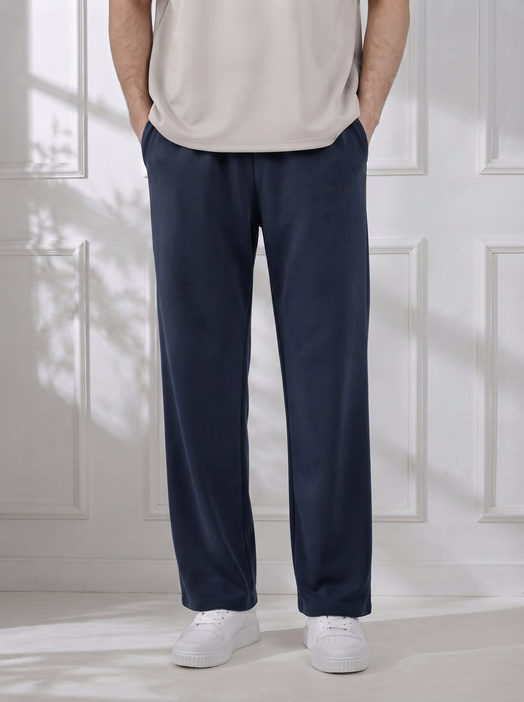 Modal Straight Baggy Trouser (Navy Blue)