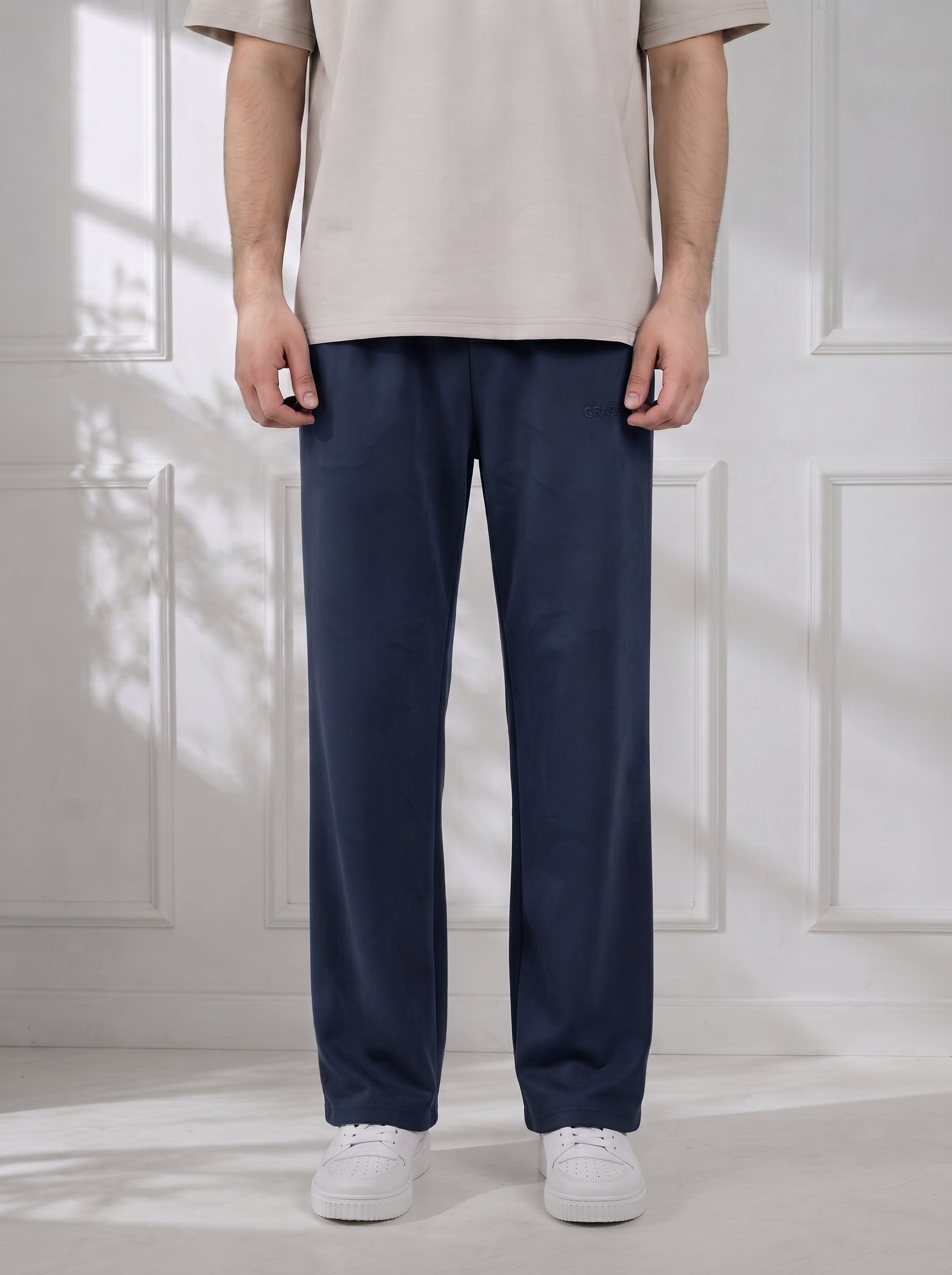 Modal Straight Baggy Trouser (Navy Blue)