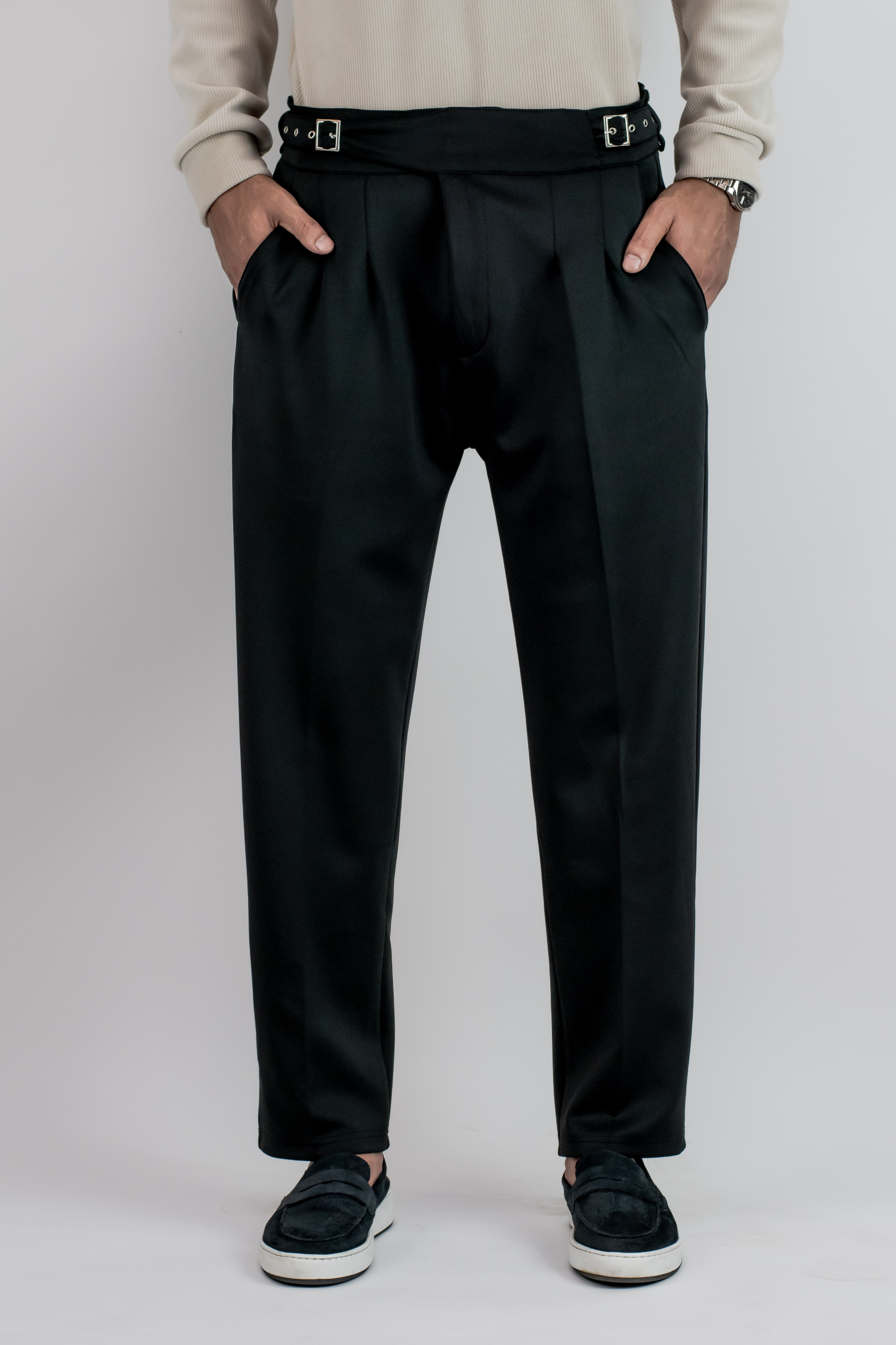Pleated Relax Pant (Black)