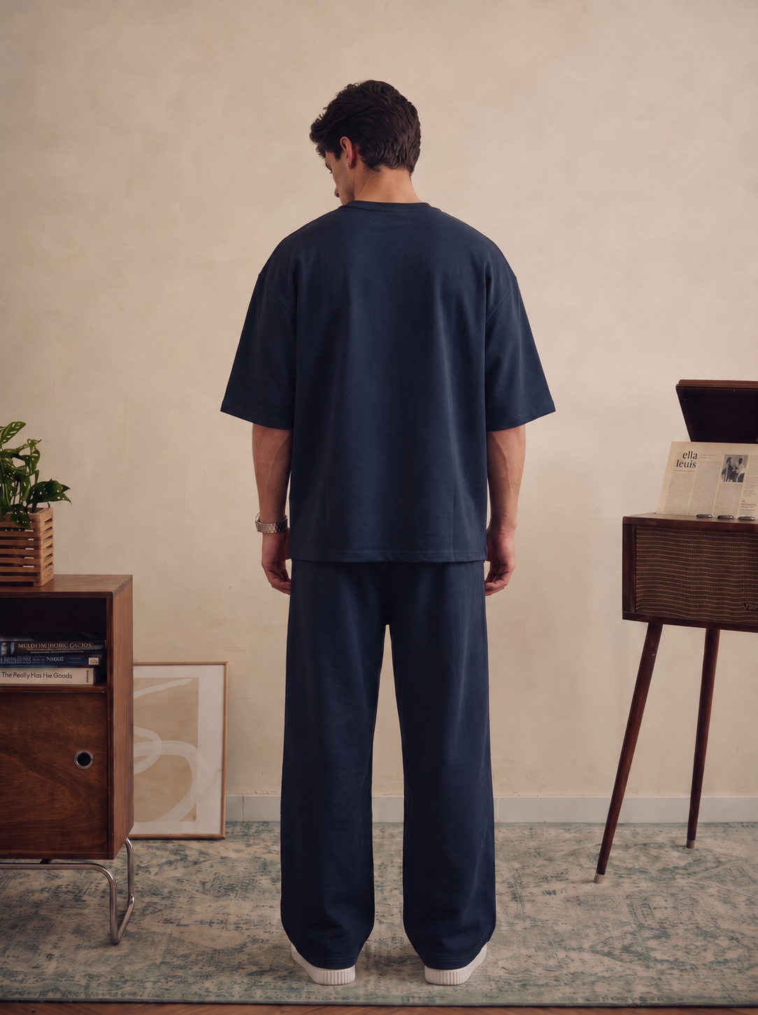 Navy Blue Baggy Co-Ord Set