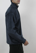Corduroy Quater Zip Sweater (Blue)