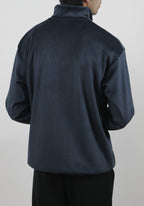 Corduroy Quater Zip Sweater (Blue)