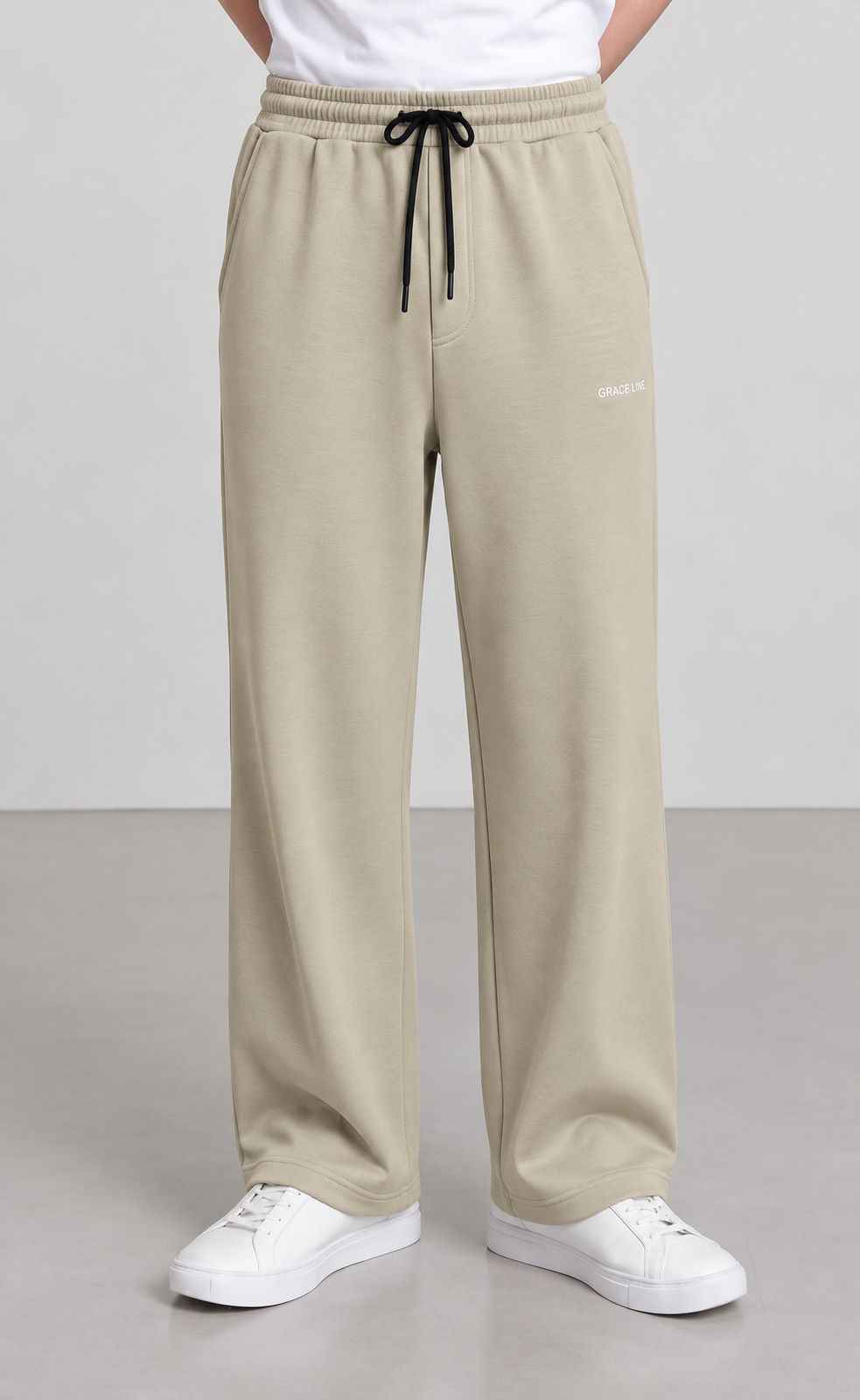 Modal Straight Baggy Trouser (Beige)