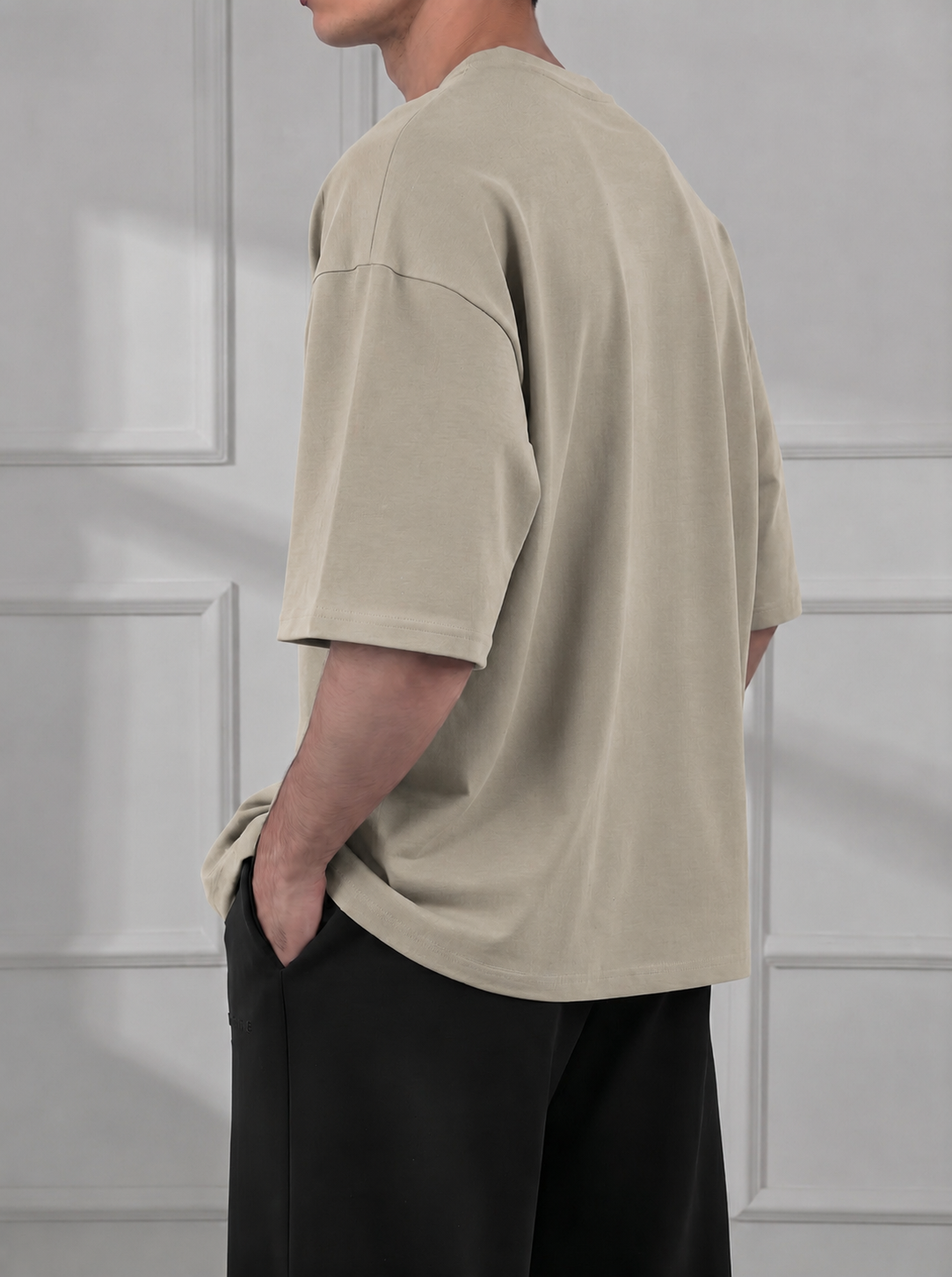 Beige Modal Baggy Tee (Unisex)