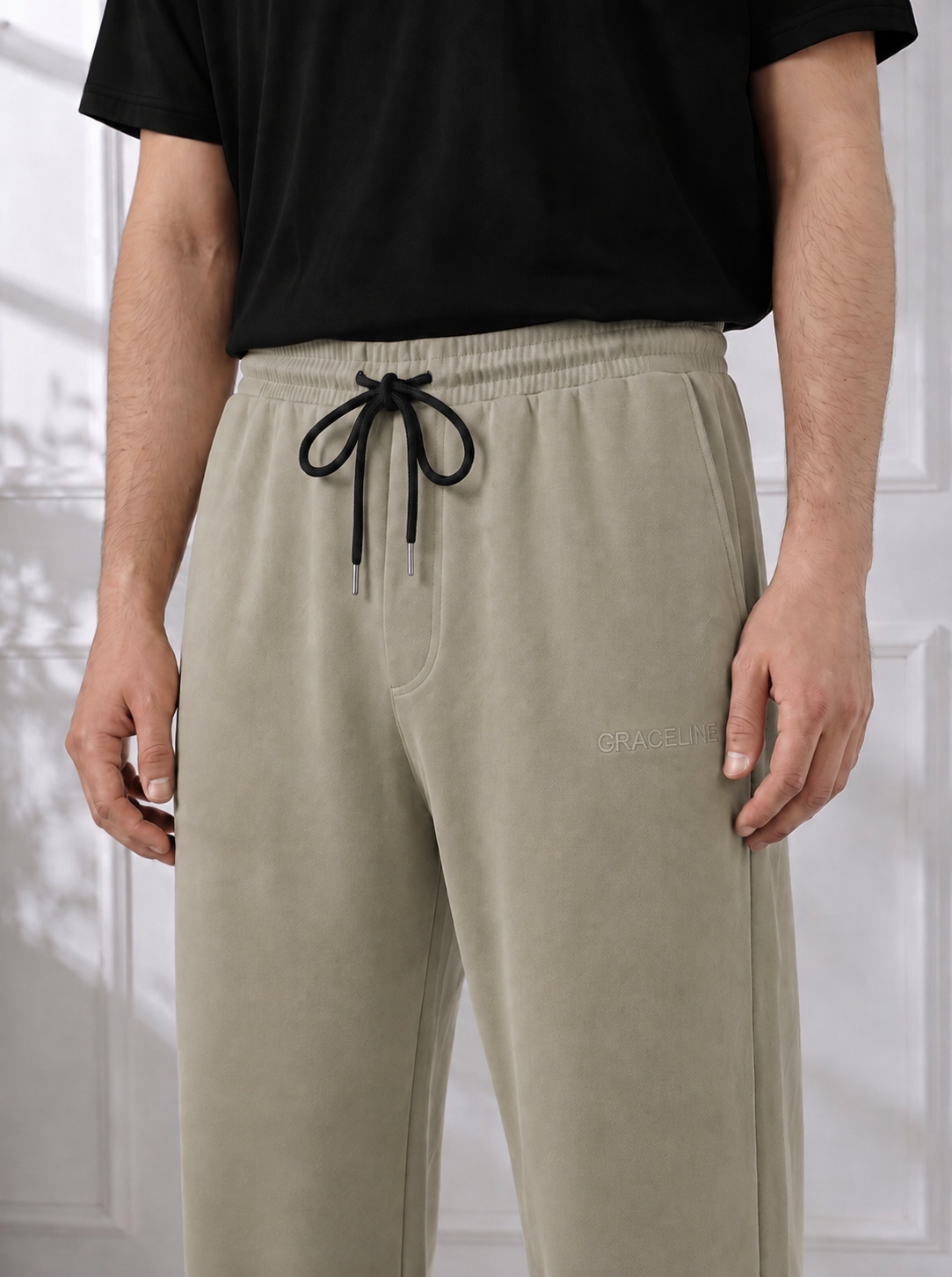 Modal Straight Baggy Trouser (Beige)