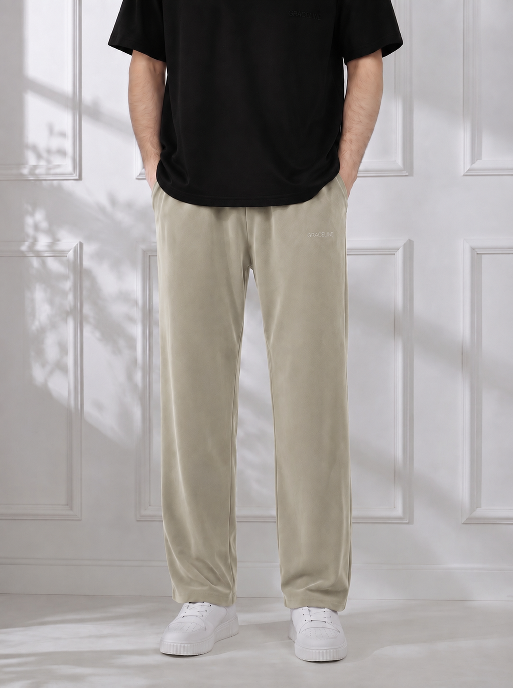 Modal Straight Baggy Trouser (Beige)