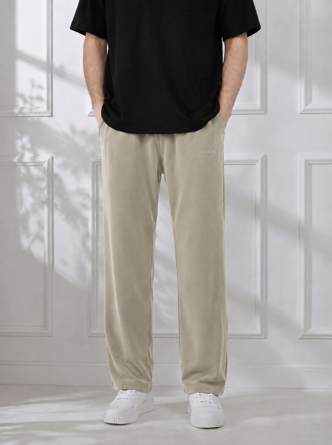 Modal Straight Baggy Trouser (Beige)