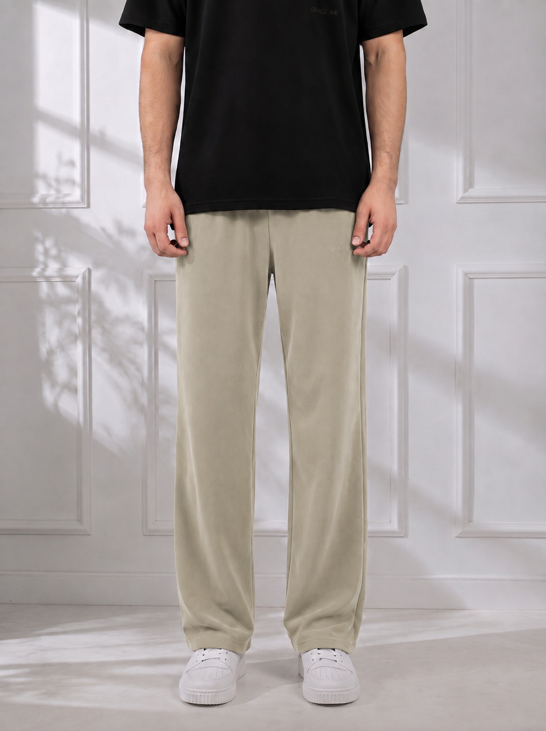 Modal Straight Baggy Trouser (Beige)