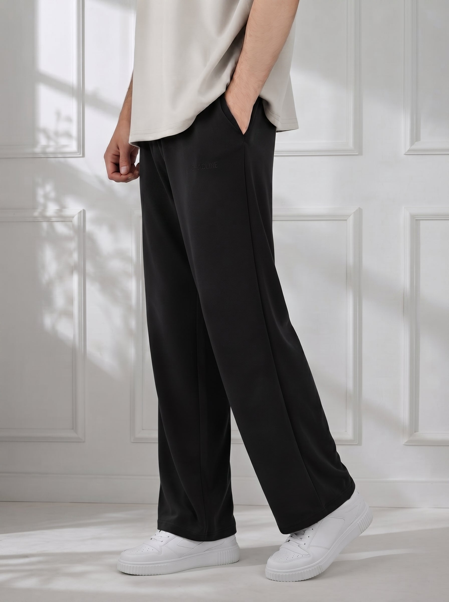 Modal Straight Baggy Trouser (Black)