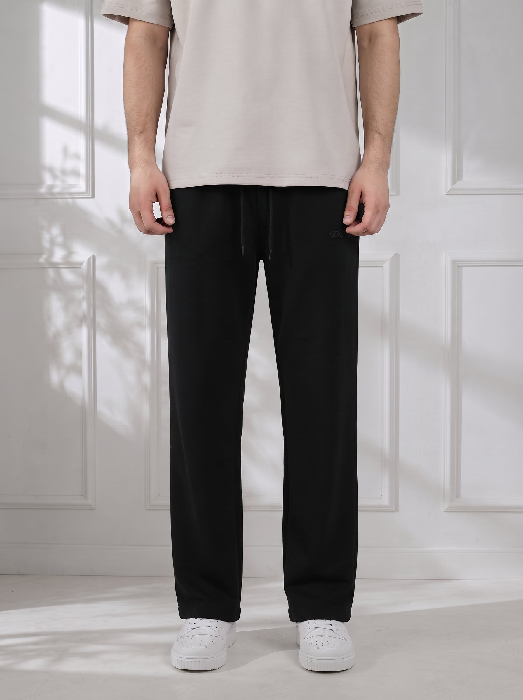 Modal Straight Baggy Trouser (Black)