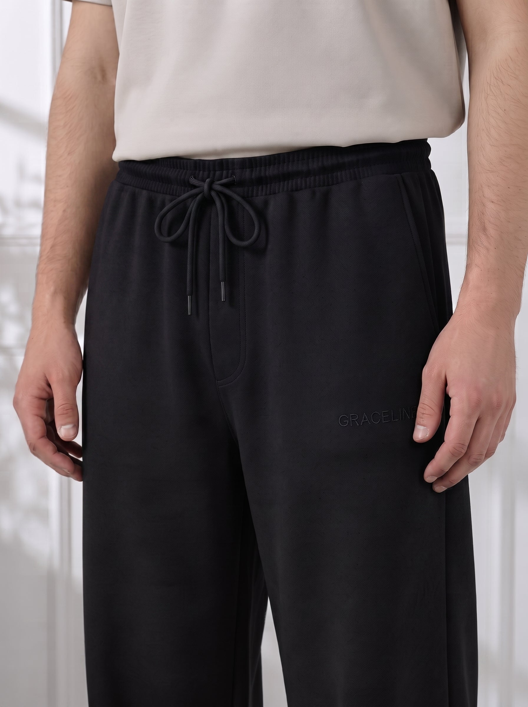 Modal Straight Baggy Trouser (Black)