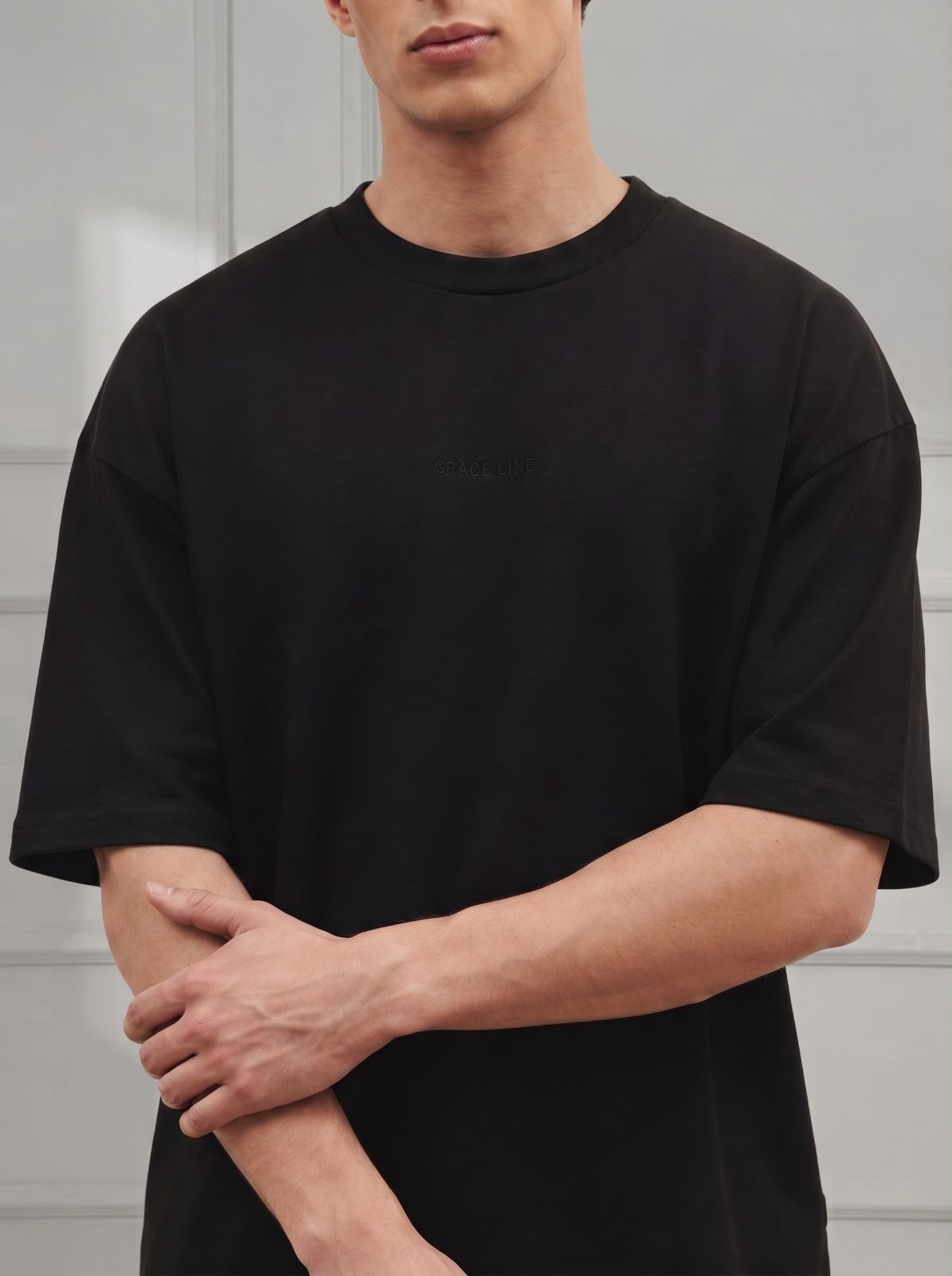Black Modal Baggy Tee (Unisex)