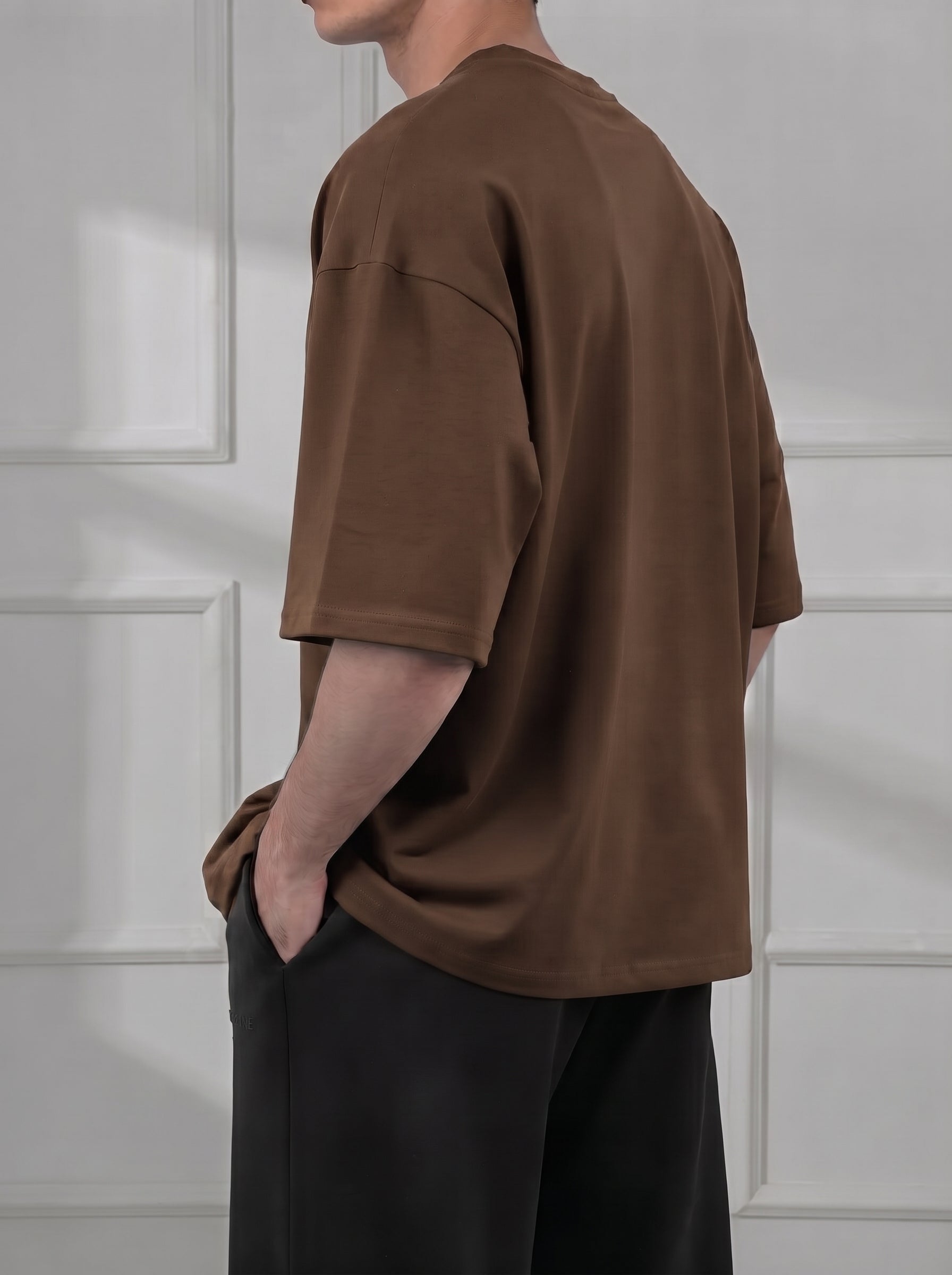 mocha Brown Modal Baggy Tee (Unisex)