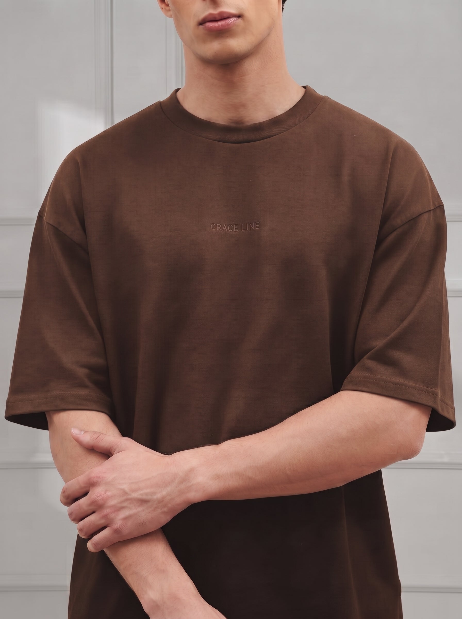 mocha Brown Modal Baggy Tee (Unisex)