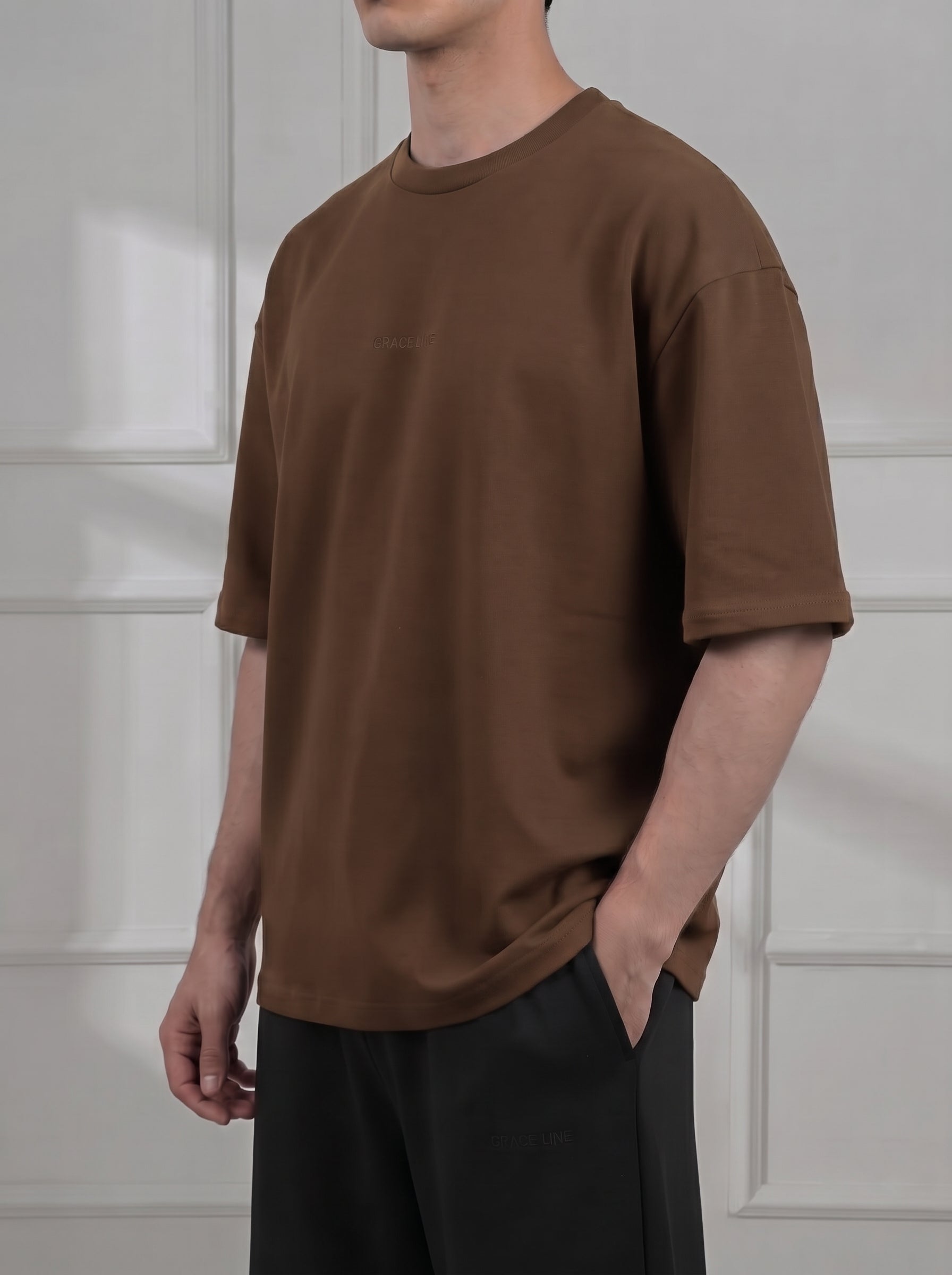 mocha Brown Modal Baggy Tee (Unisex)