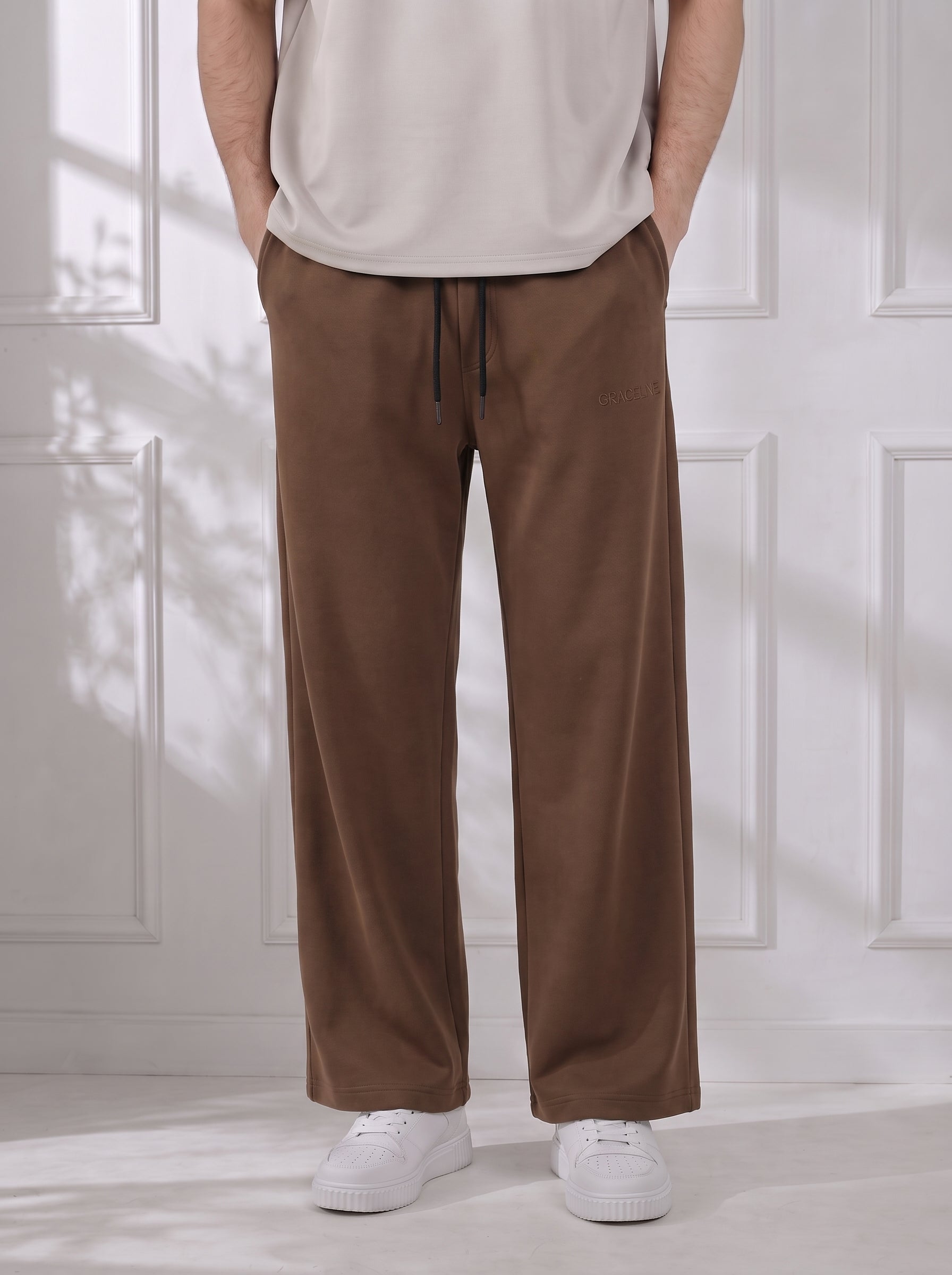 Modal Straight Baggy Trouser (Mocha Brown)