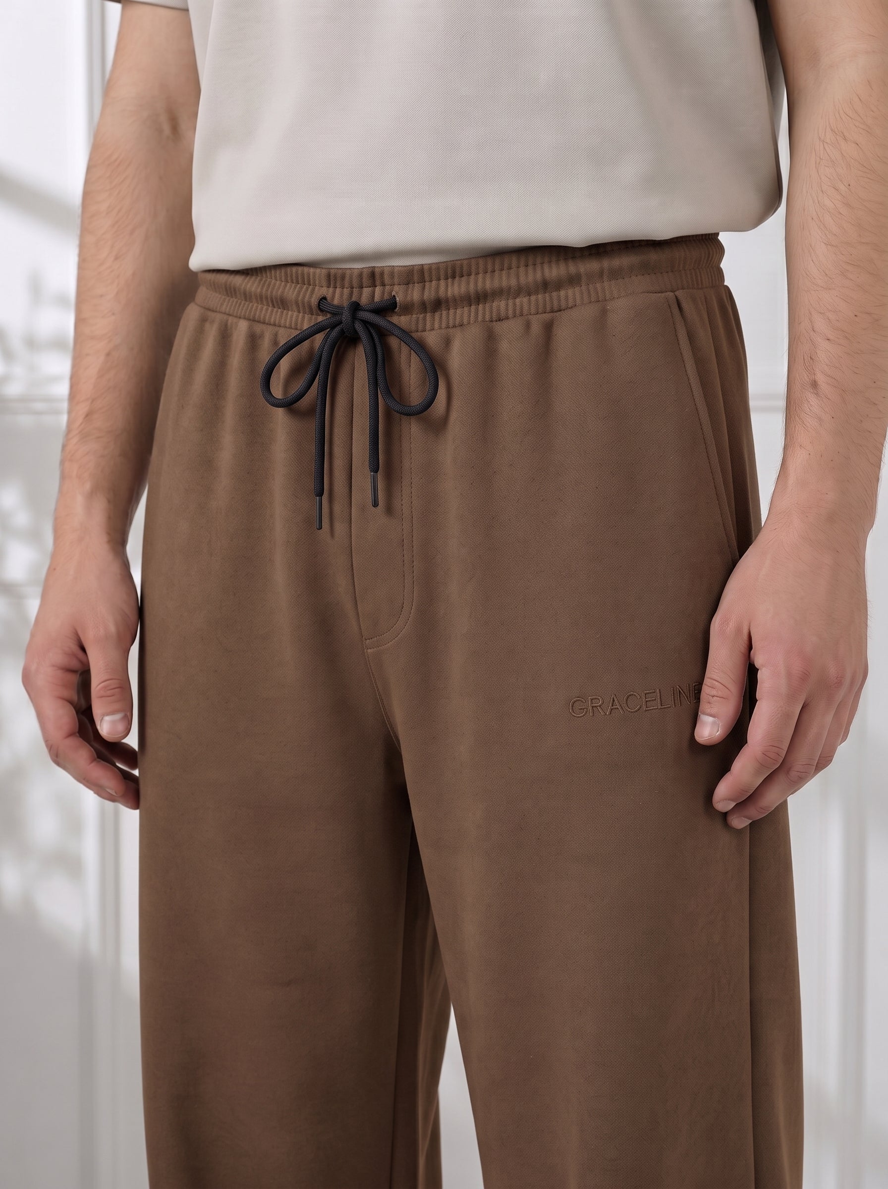 Modal Straight Baggy Trouser (Mocha Brown)