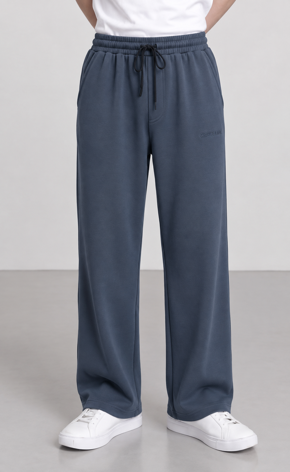 Modal Straight Baggy Trouser ( Dark Grey)