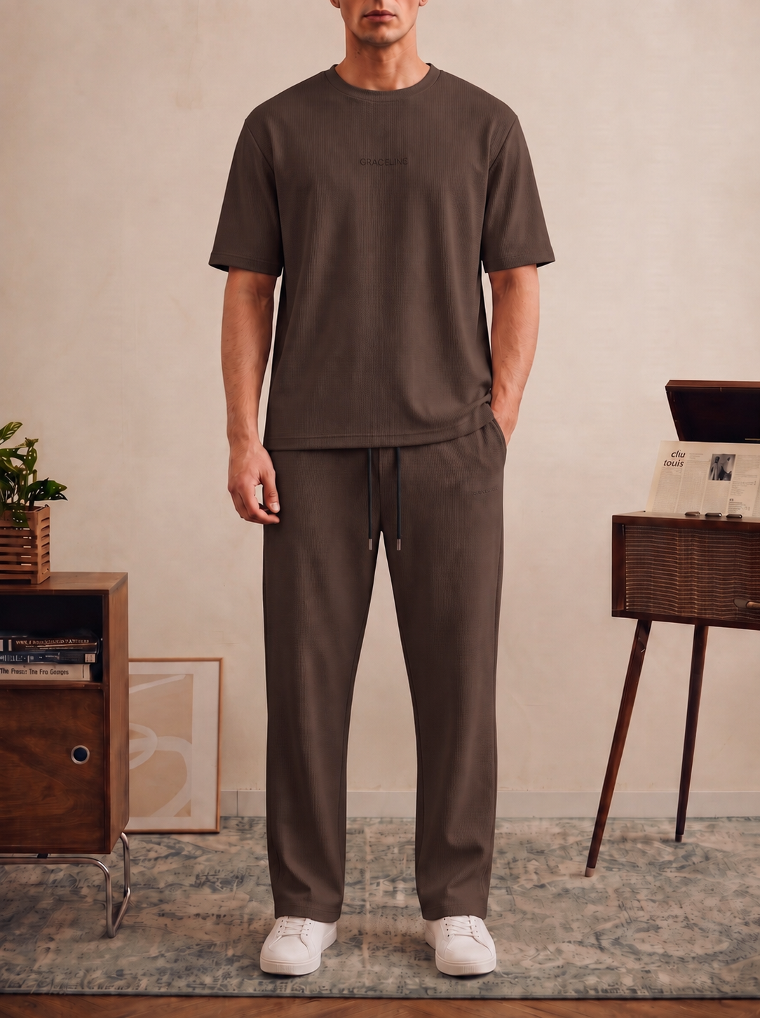 Chocolate Brown Slim Fit Co-Ord Set
