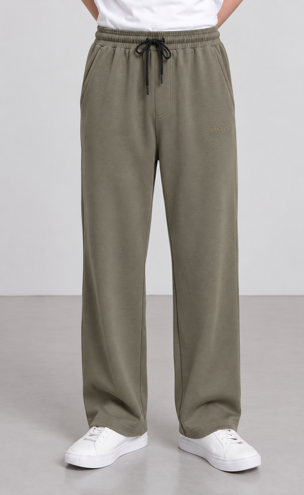 Modal Straight Baggy Trouser (Olive)