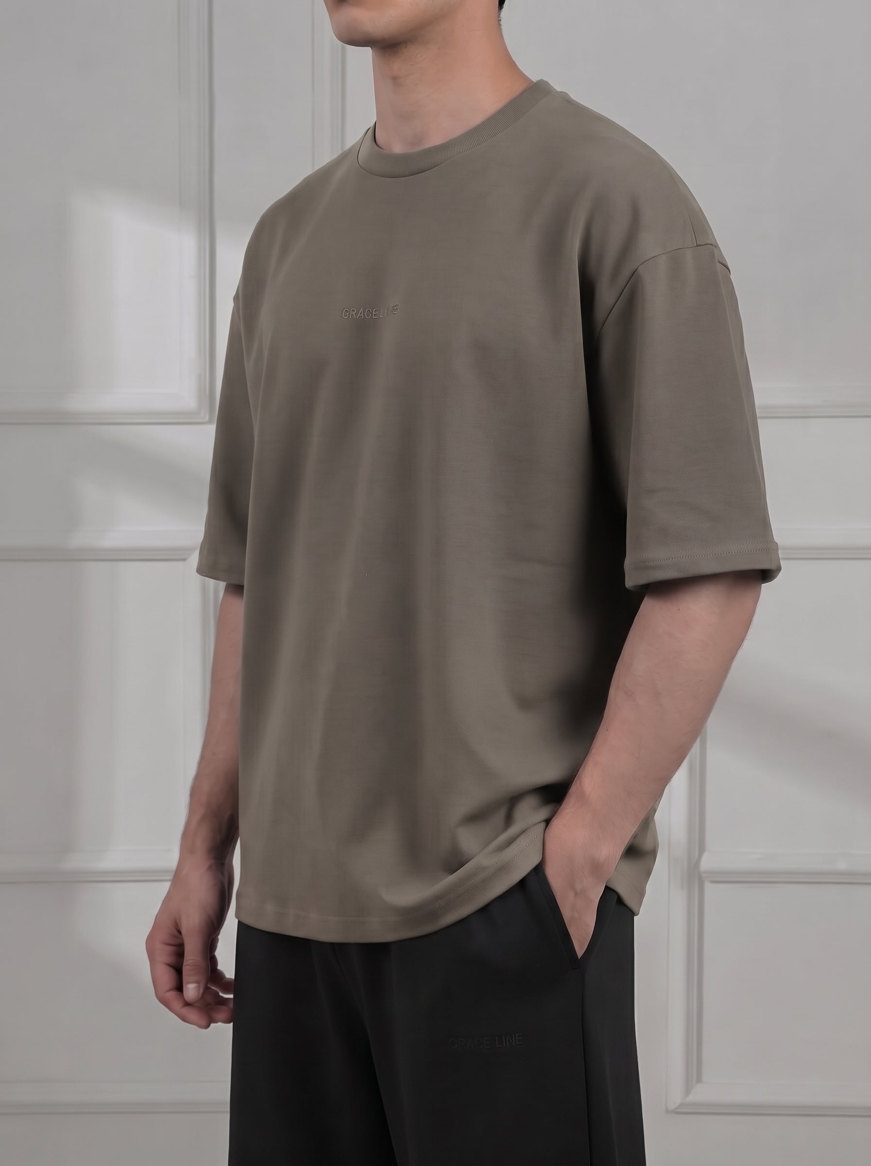 Olive Green Modal Baggy Tee (Unisex)