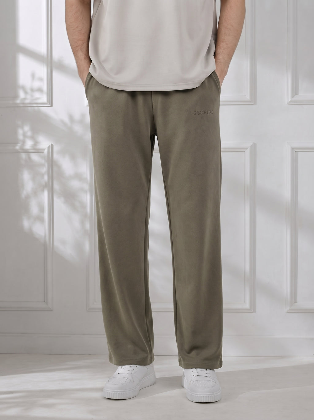 Modal Straight Baggy Trouser (Olive)