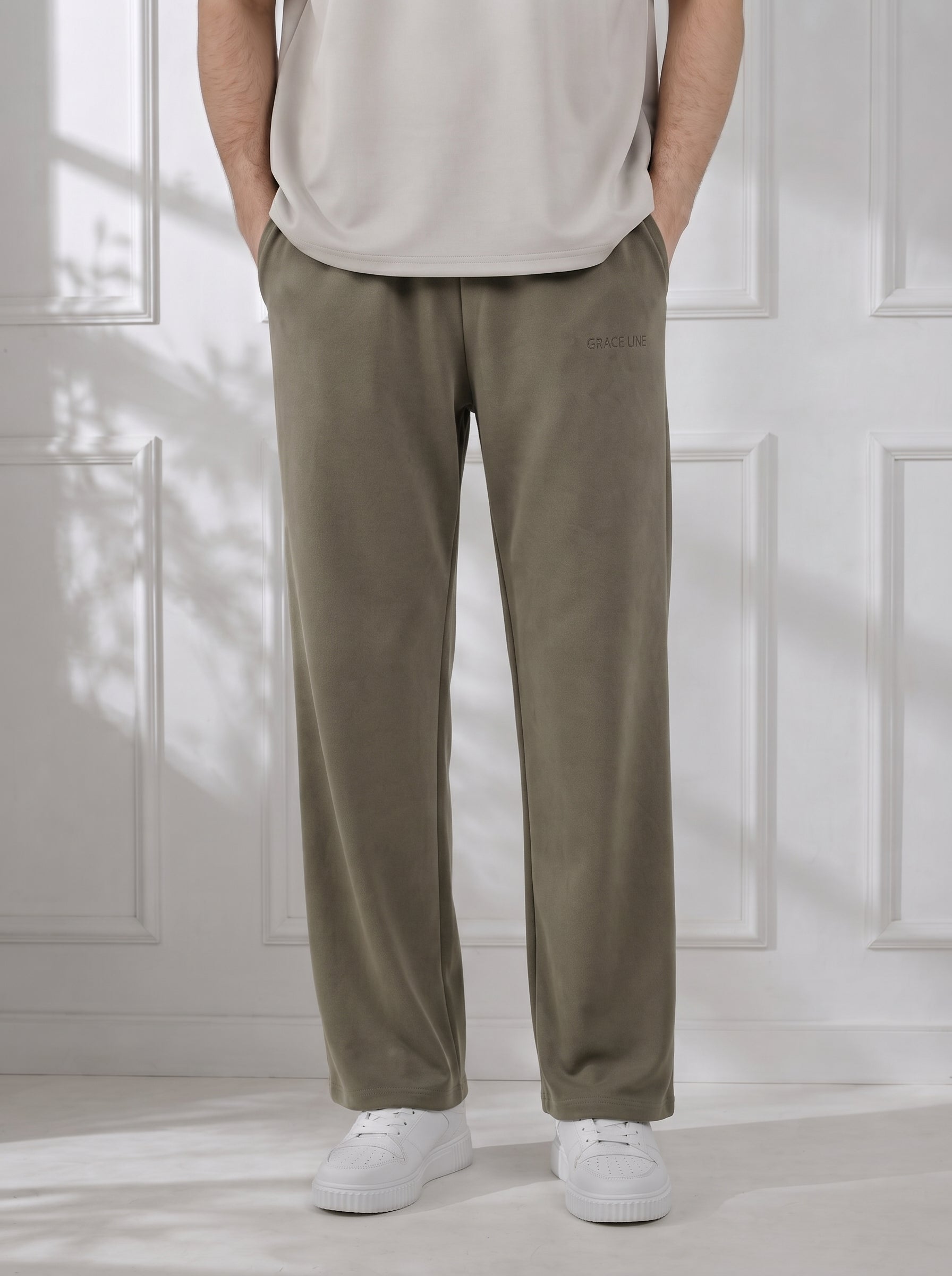 Modal Straight Baggy Trouser (Olive)