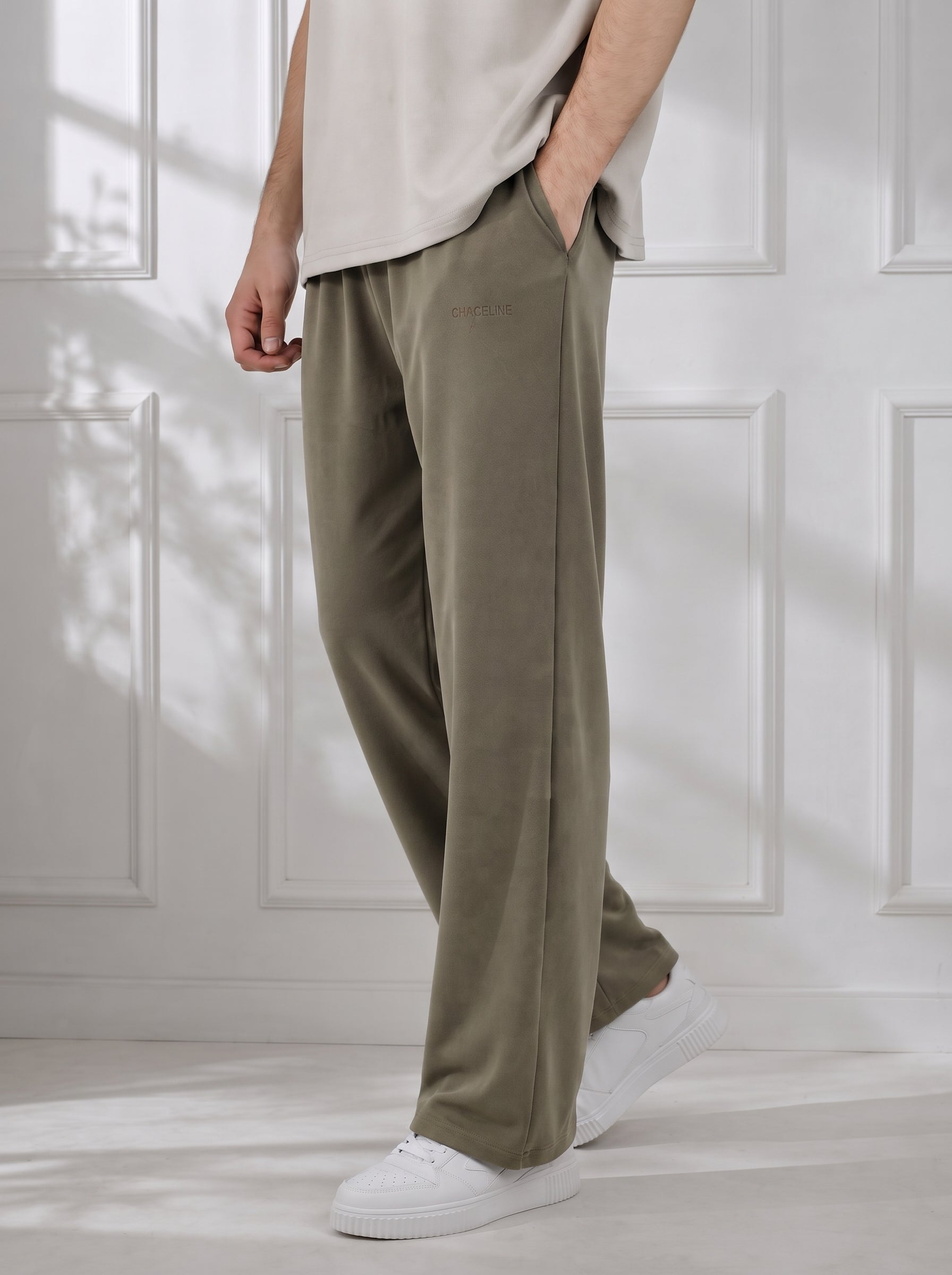 Modal Straight Baggy Trouser (Olive)