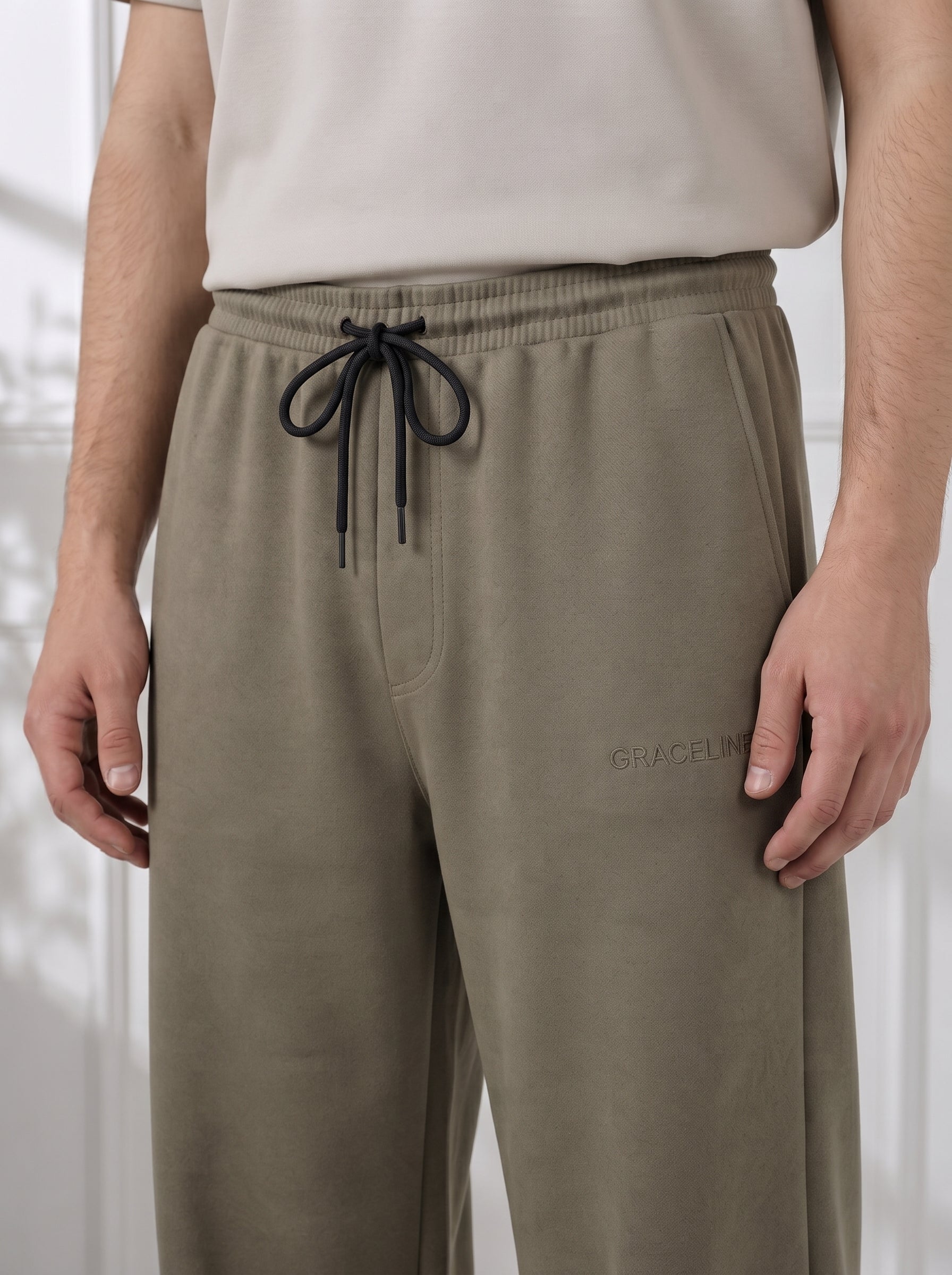 Modal Straight Baggy Trouser (Olive)