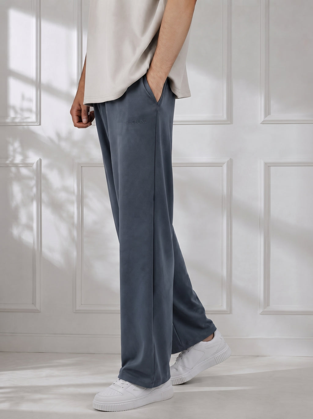 Modal Straight Baggy Trouser ( Dark Grey)