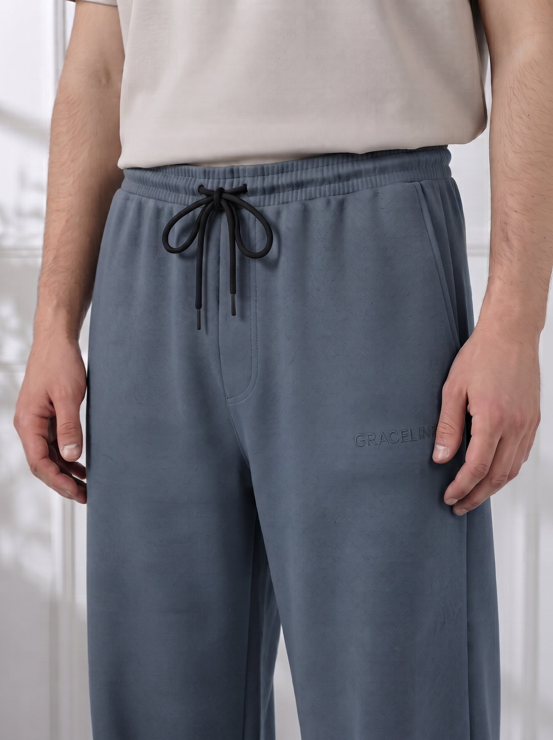 Modal Straight Baggy Trouser ( Dark Grey)