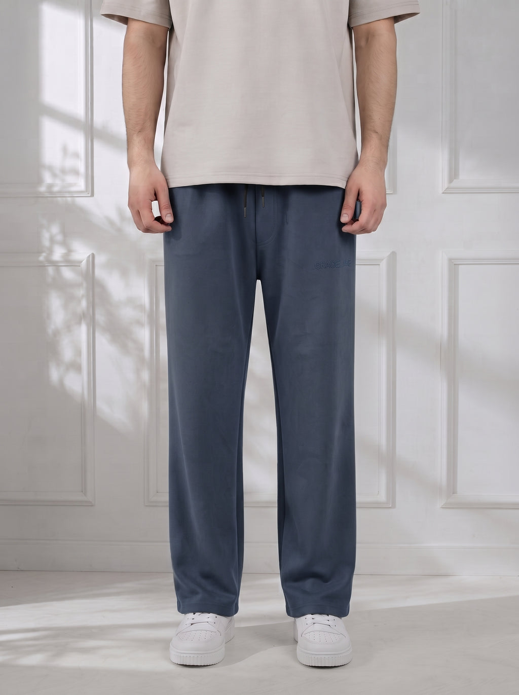 Modal Straight Baggy Trouser ( Dark Grey)