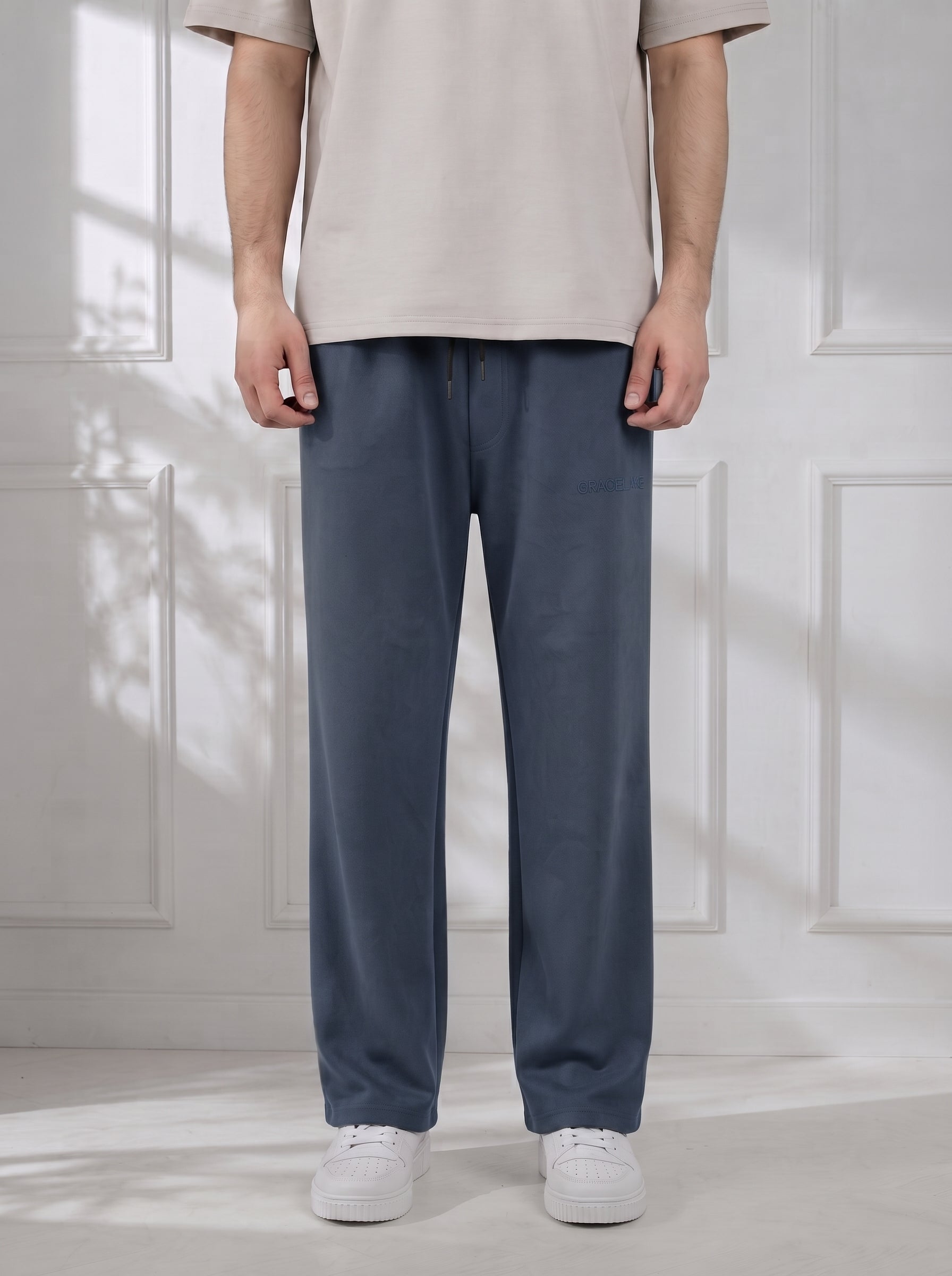 Modal Straight Baggy Trouser ( Dark Grey)