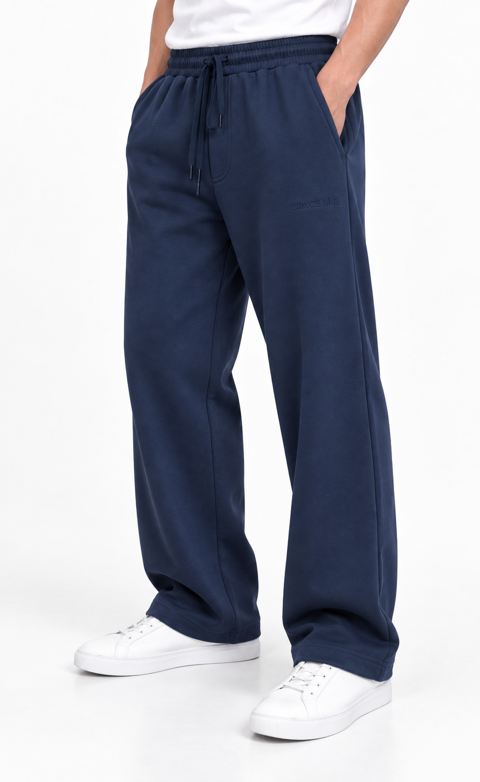 Modal Straight Baggy Trouser (Navy Blue)