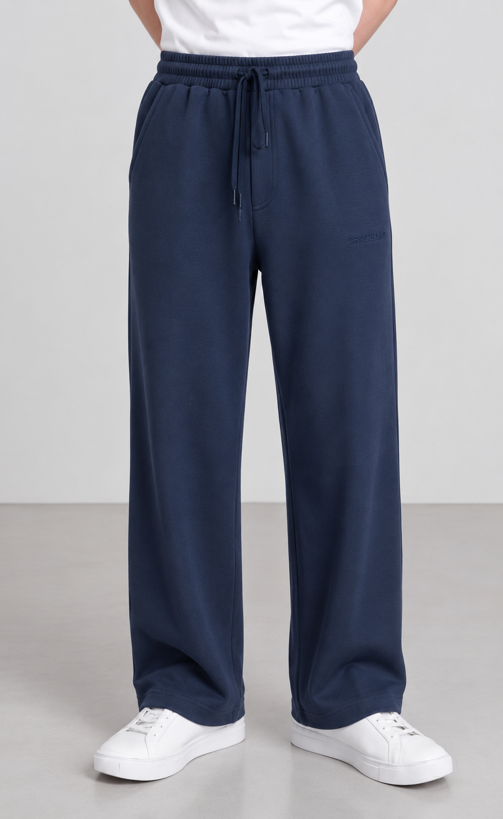 Modal Straight Baggy Trouser (Navy Blue)