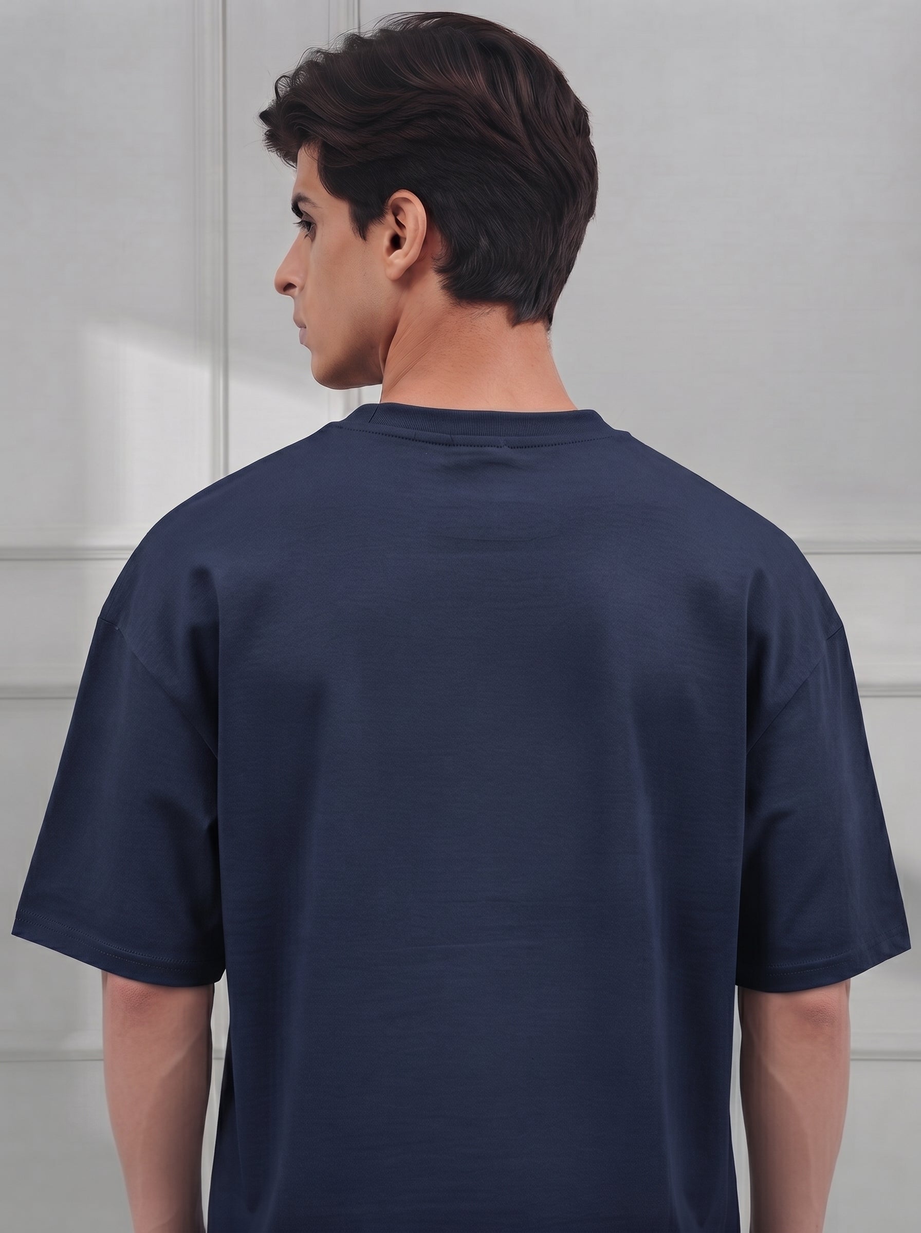 Navy Blue Modal Baggy Tee (Unisex)