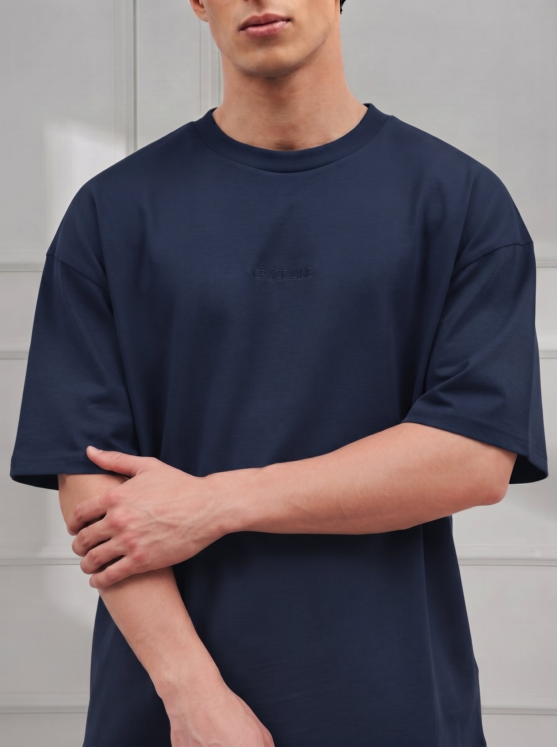 Navy Blue Modal Baggy Tee (Unisex)