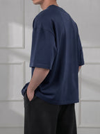 Navy Blue Modal Baggy Tee (Unisex)