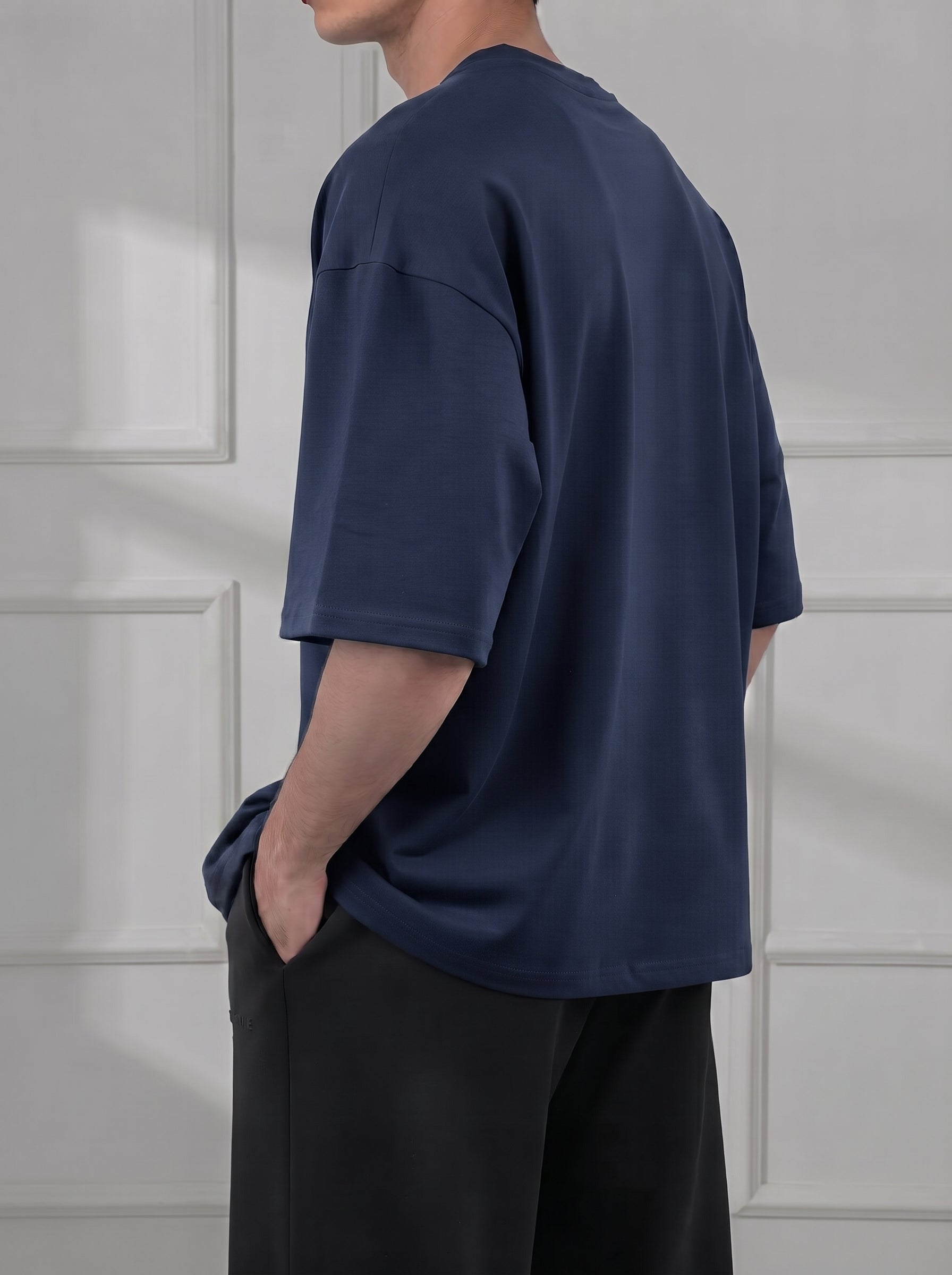 Navy Blue Modal Baggy Tee (Unisex)