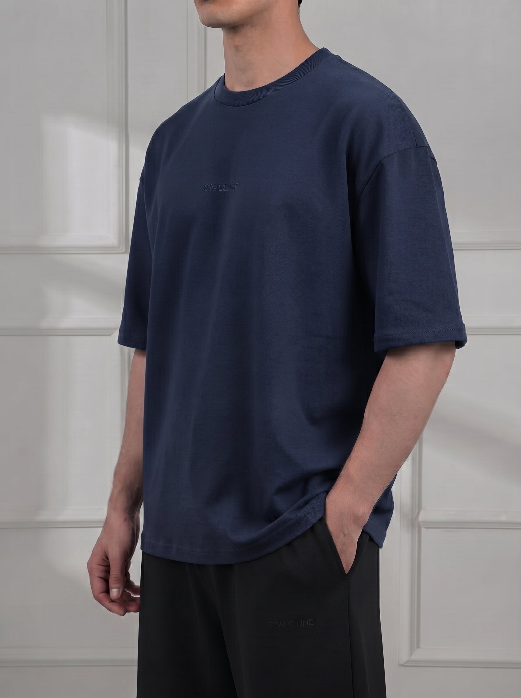 Navy Blue Modal Baggy Tee (Unisex)