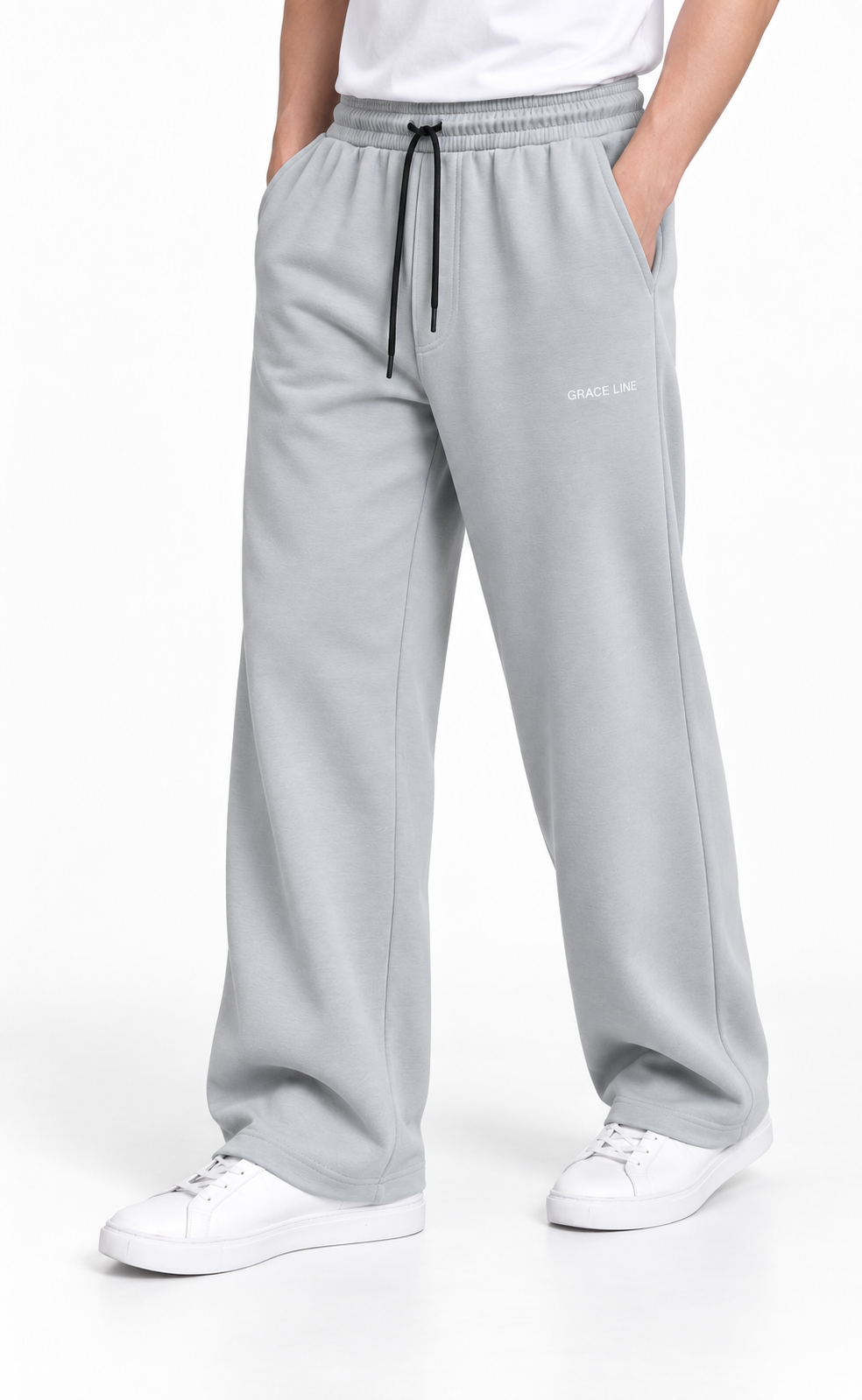 Modal Straight Baggy Trouser (Ash White)