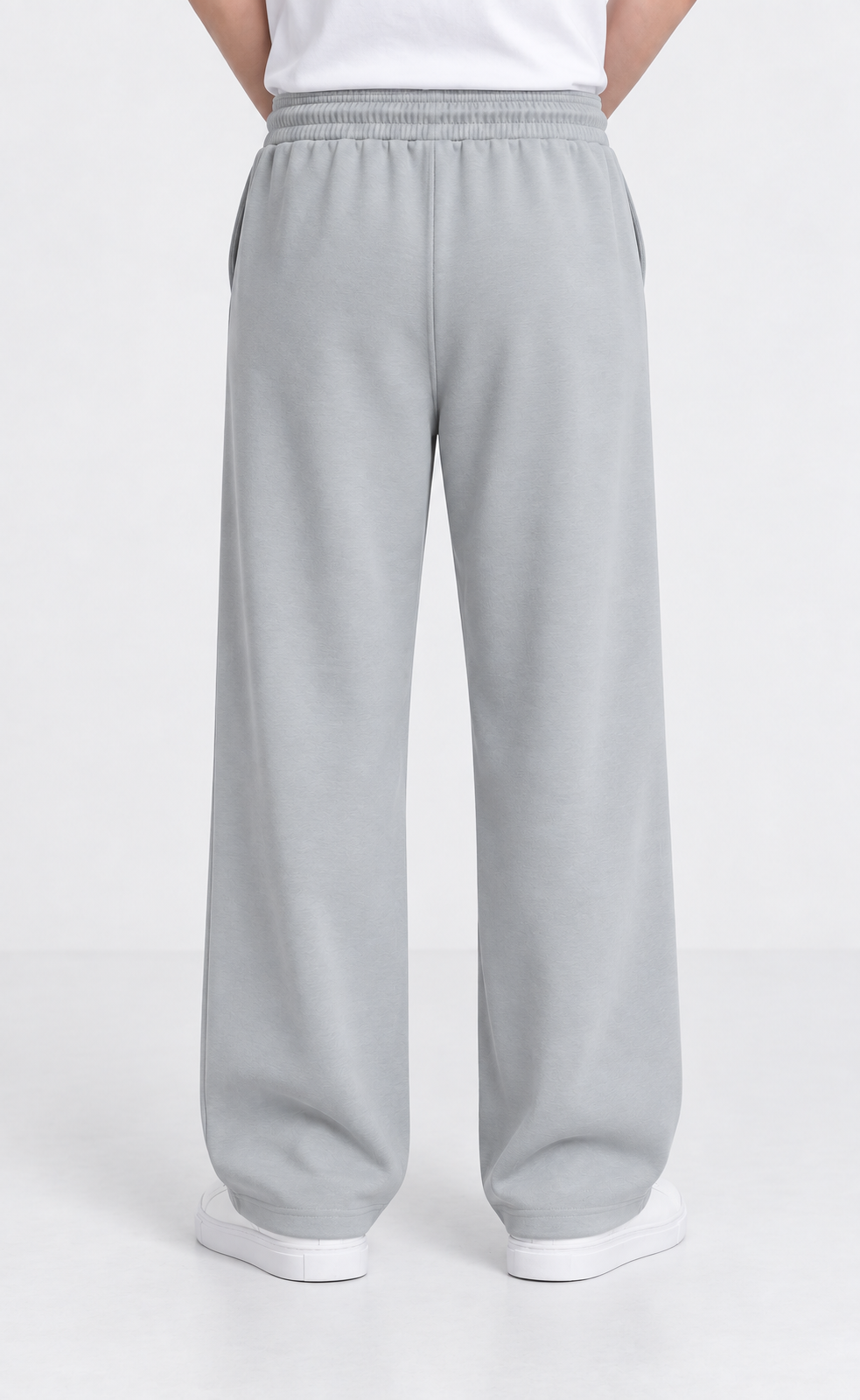 Modal Straight Baggy Trouser (Ash White)